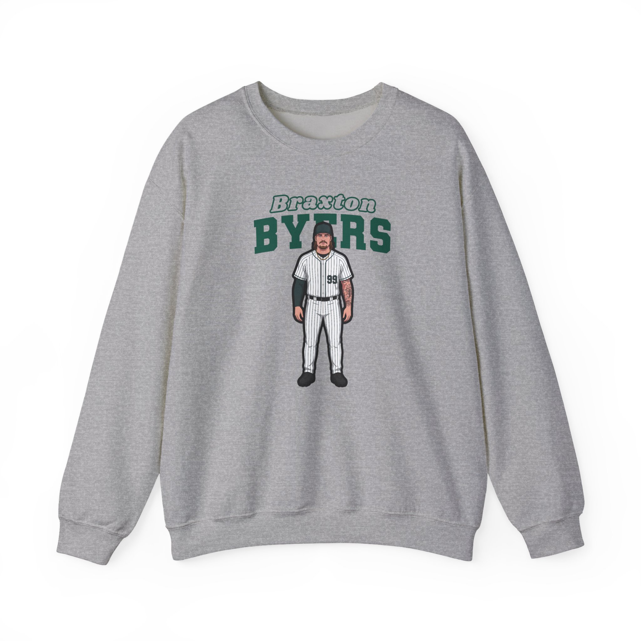 Crewneck Sweatshirt — character_name_arch in Grey