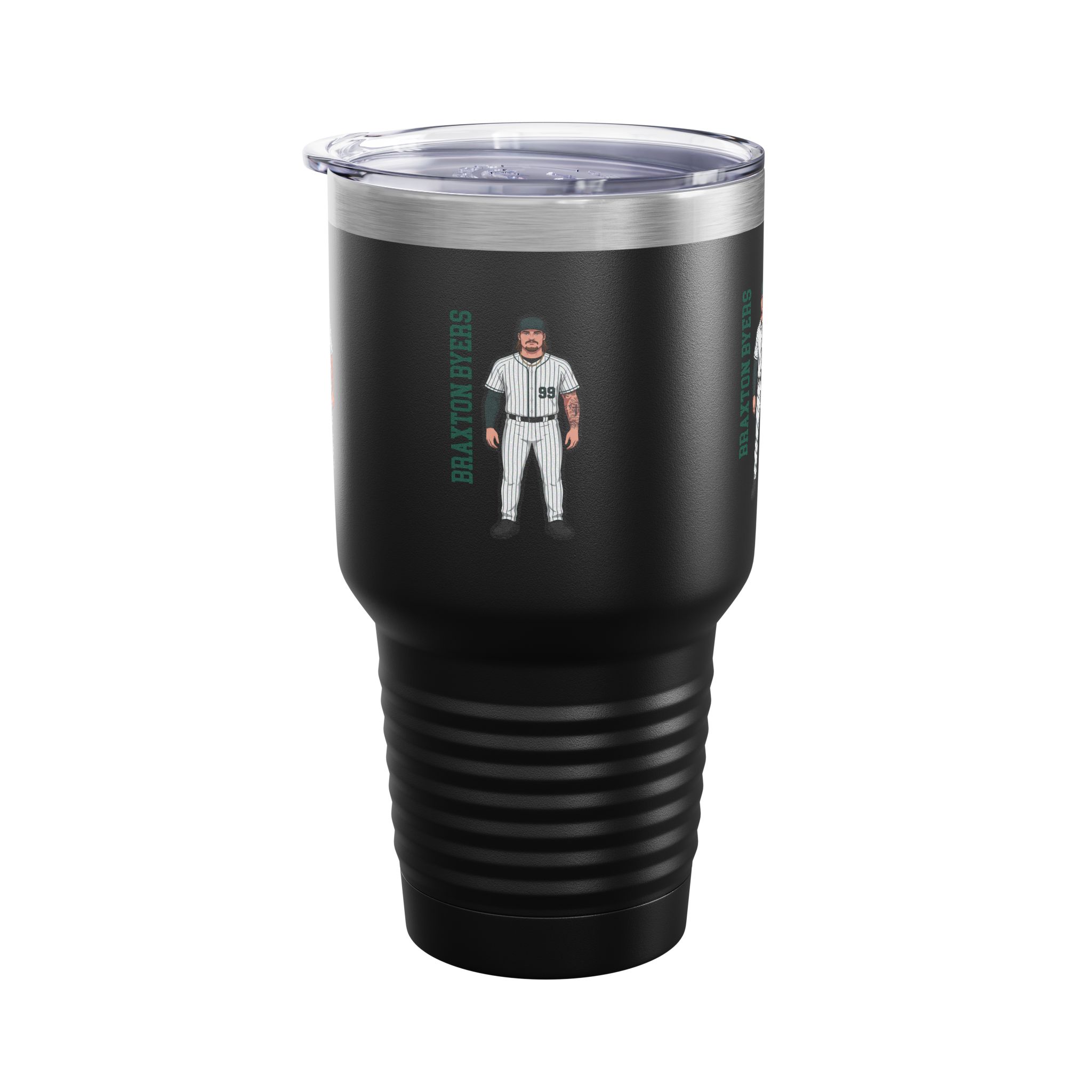 30oz Tumbler — character_name_vertical in Black