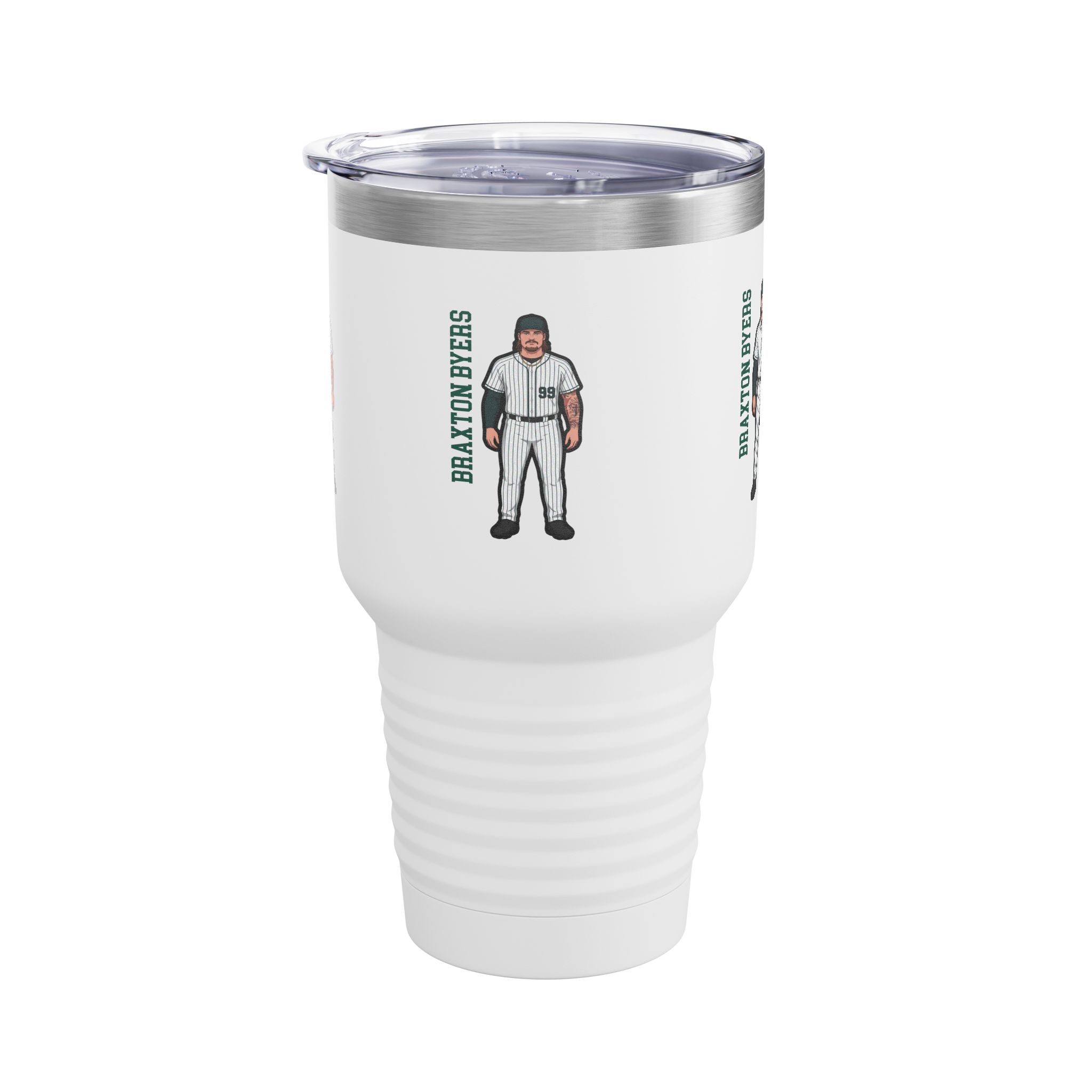 30oz Tumbler — character_name_vertical in White