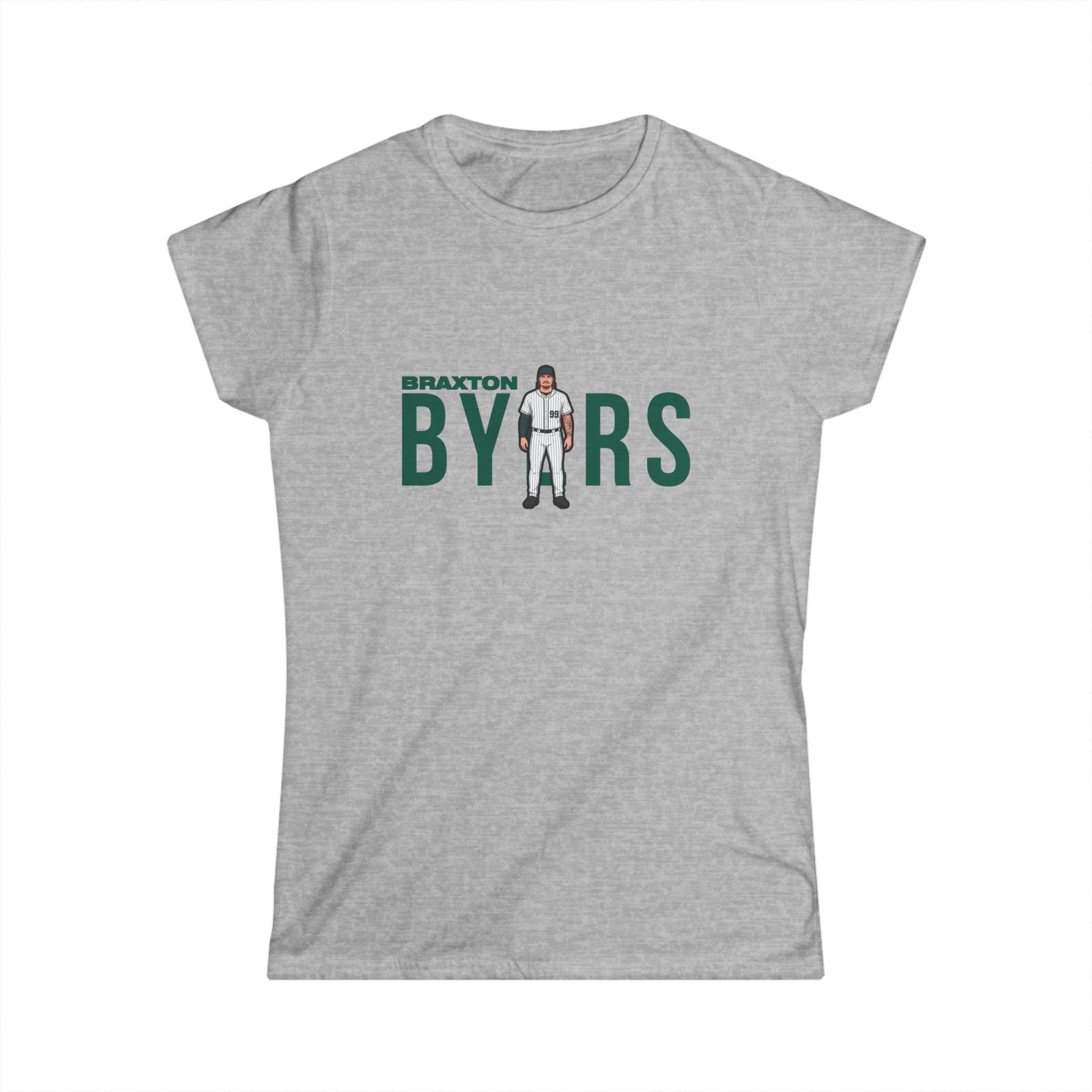 Women's Softstyle Tee — character_player_name in Grey