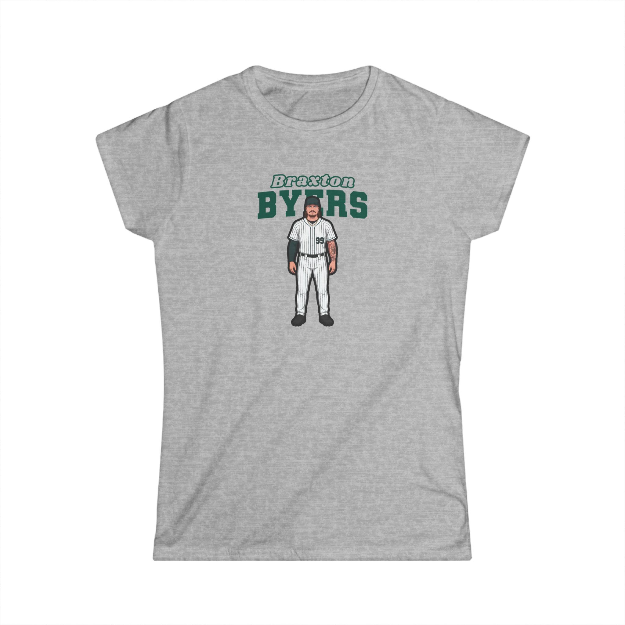 Women's Softstyle Tee — character_name_arch in Grey