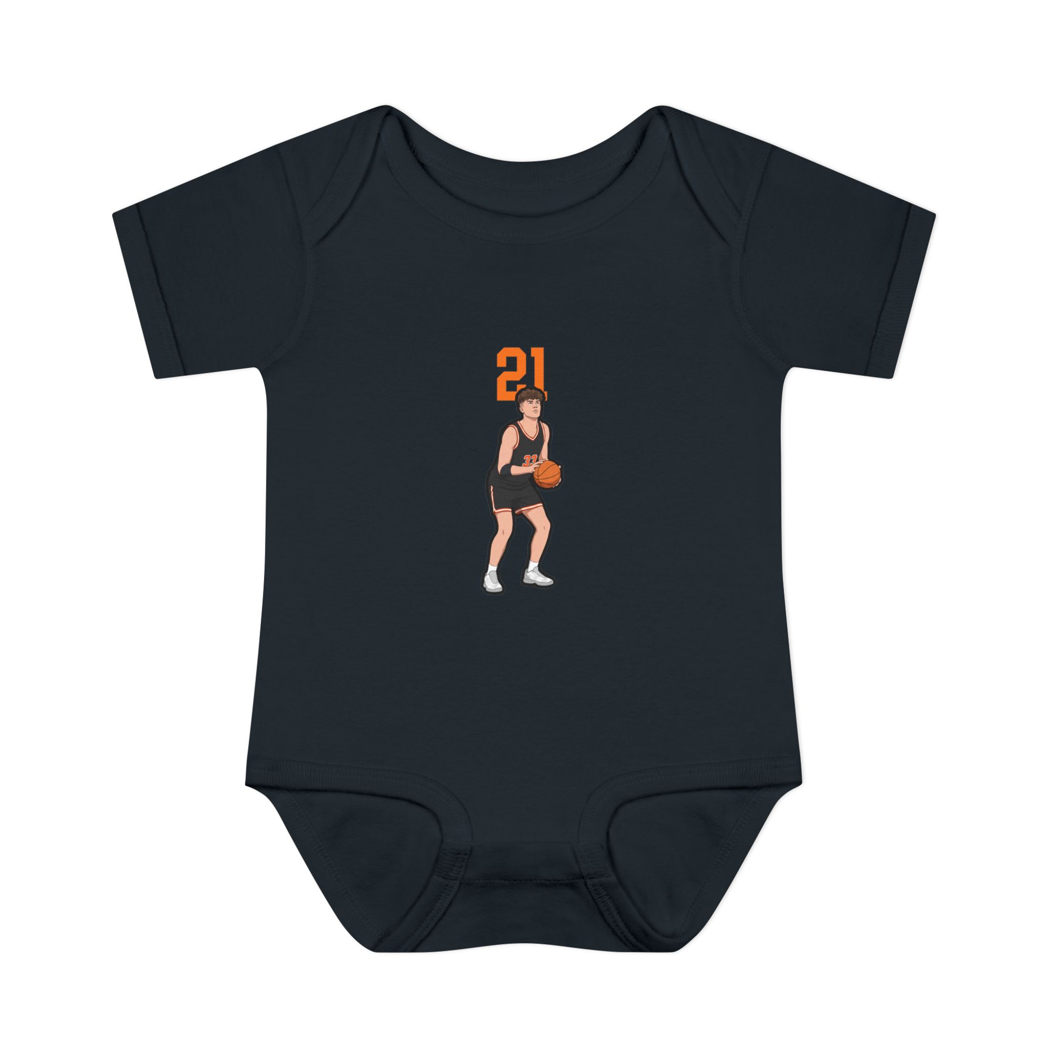 Baby Onesie — character_number_top in Black