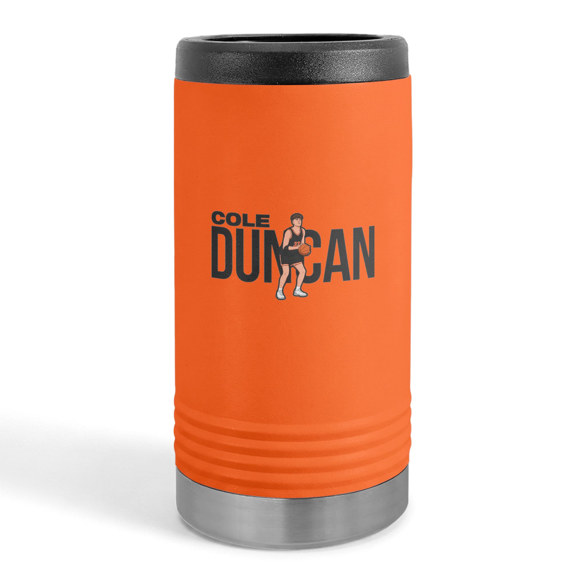 Slim Stainless Can Cooler — character_player_name in Orange