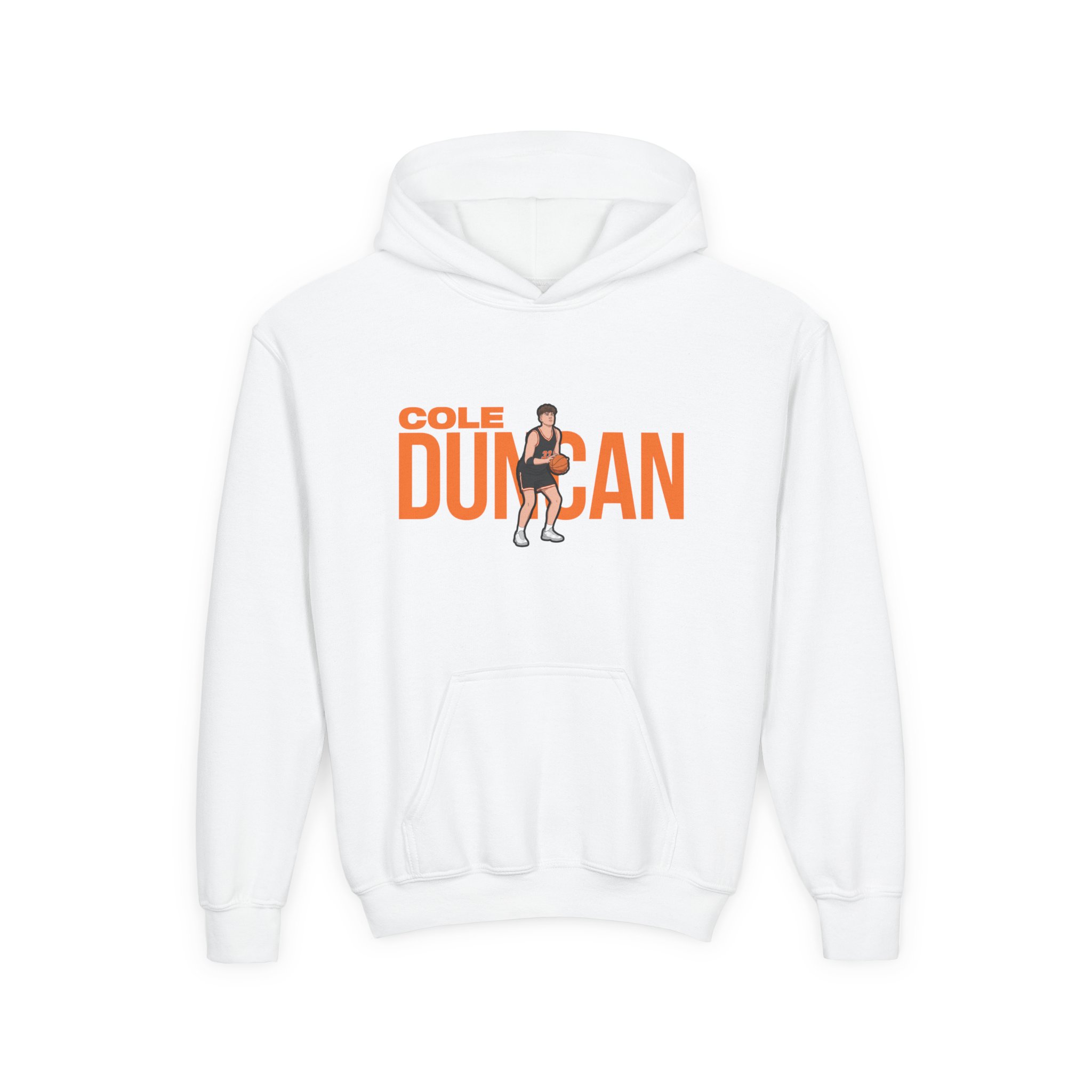 Youth Hoodie — character_player_name in White