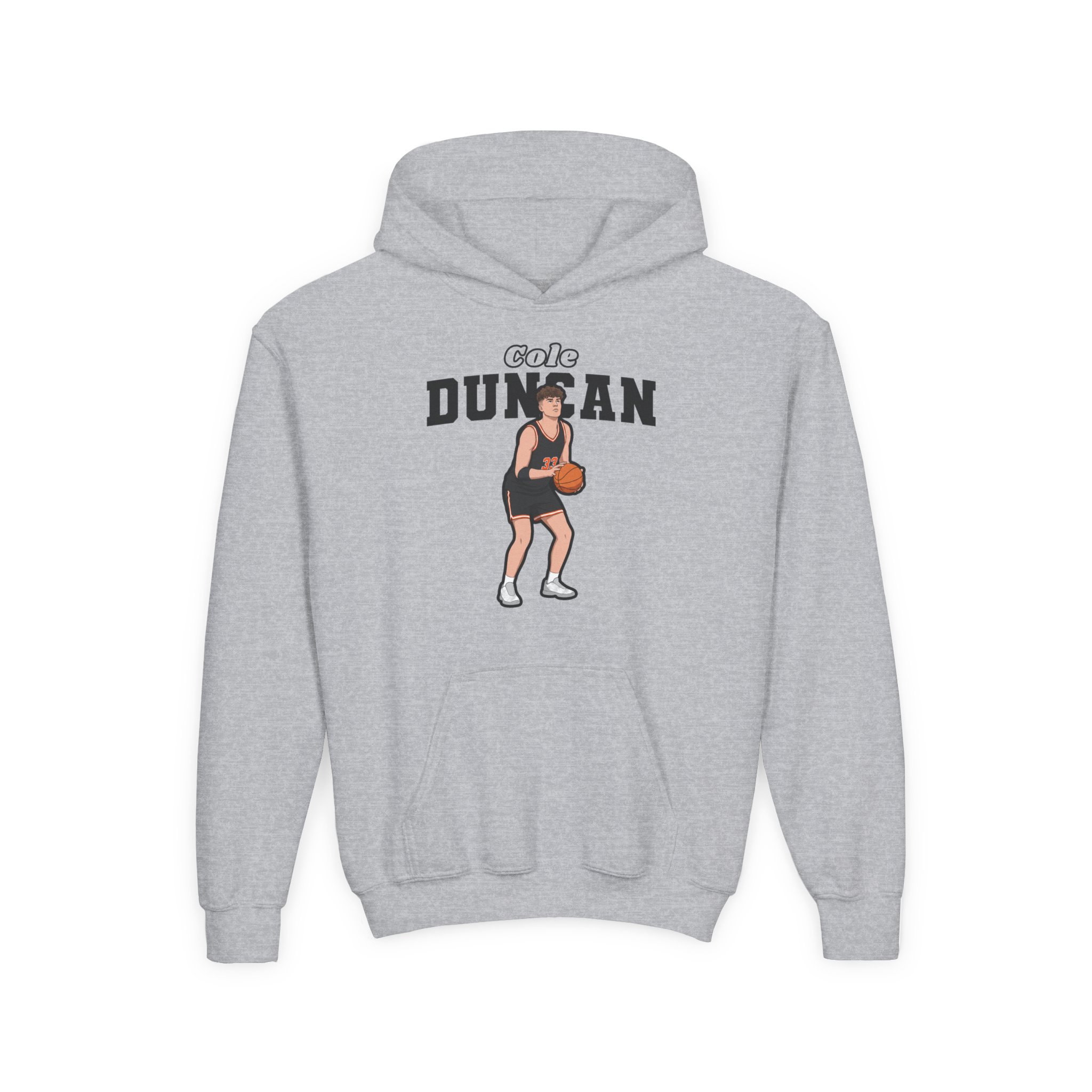 Youth Hoodie — character_name_arch in Grey