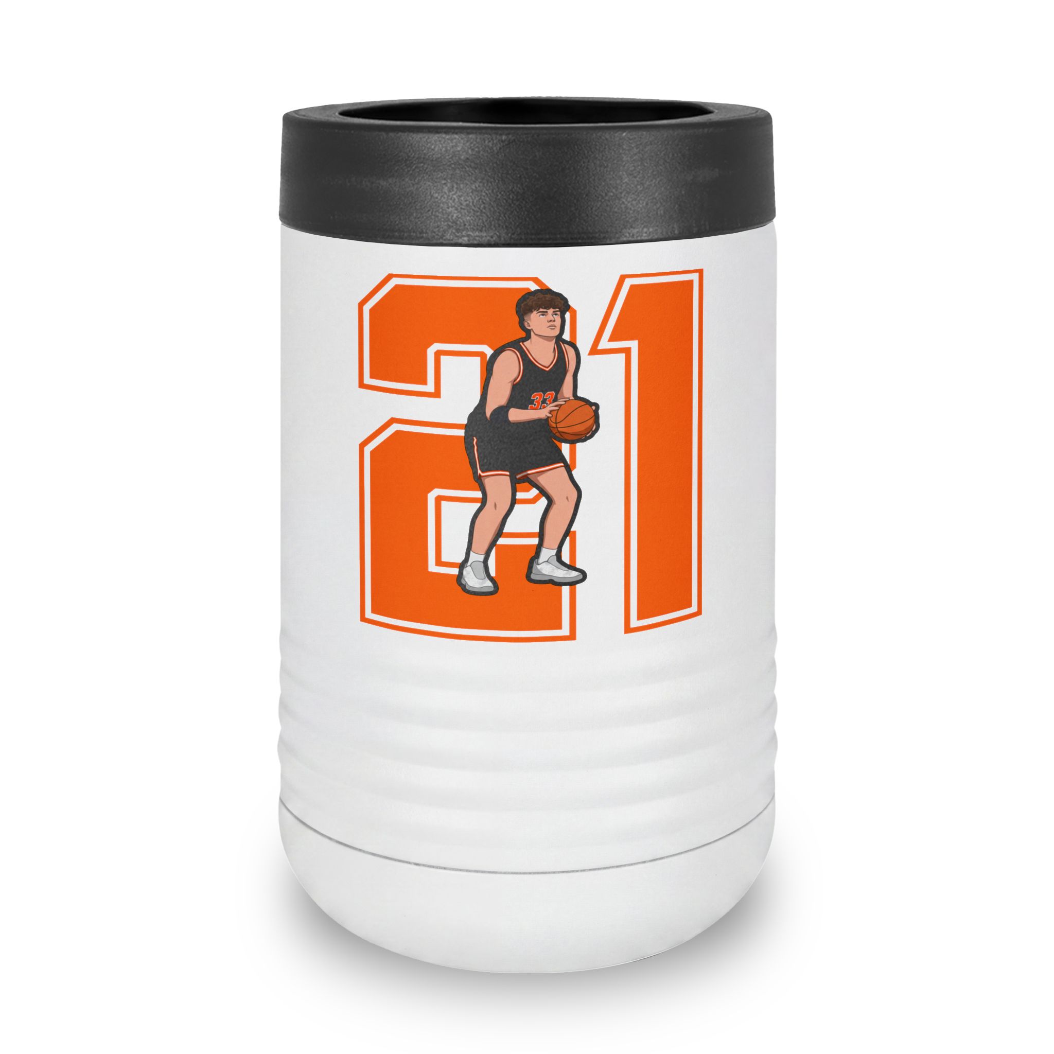 Stainless Can Cooler — character_number in White