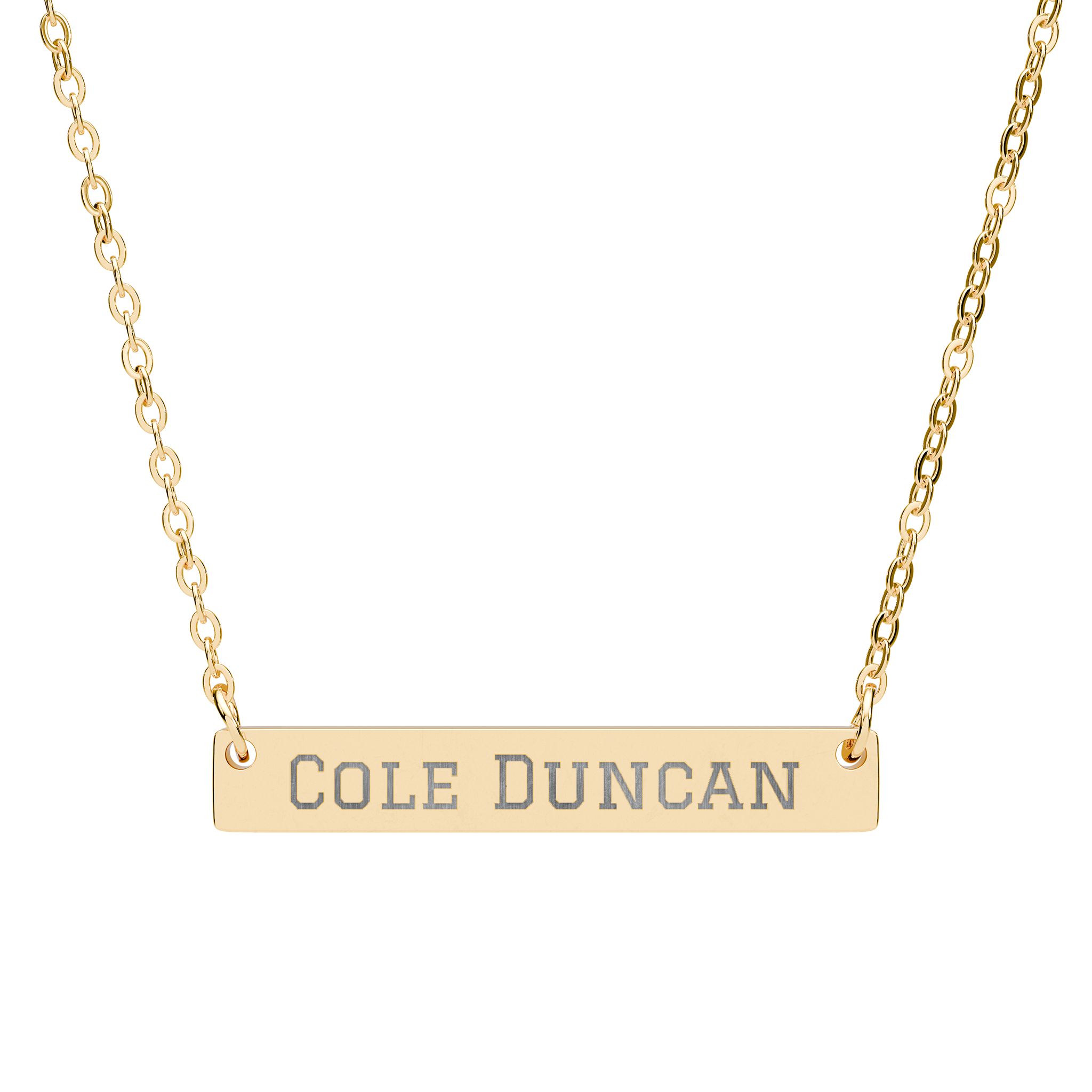 Engraved Bar Necklace — Classic in Gold