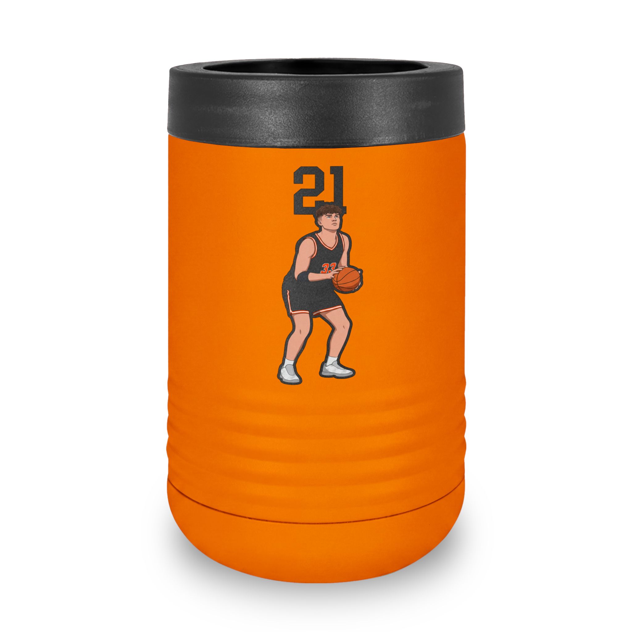 Stainless Can Cooler — character_number_top in Orange