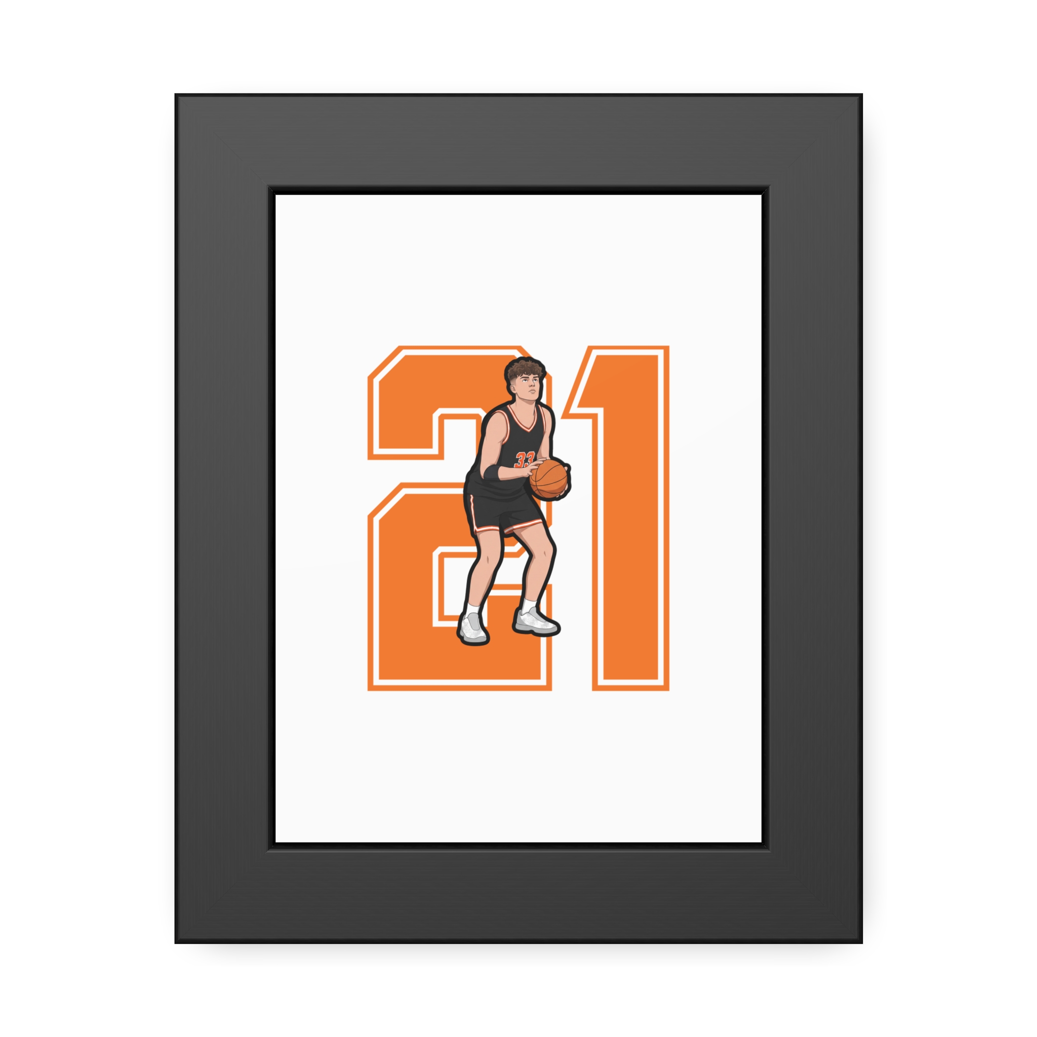 Framed Poster — character_number in Black