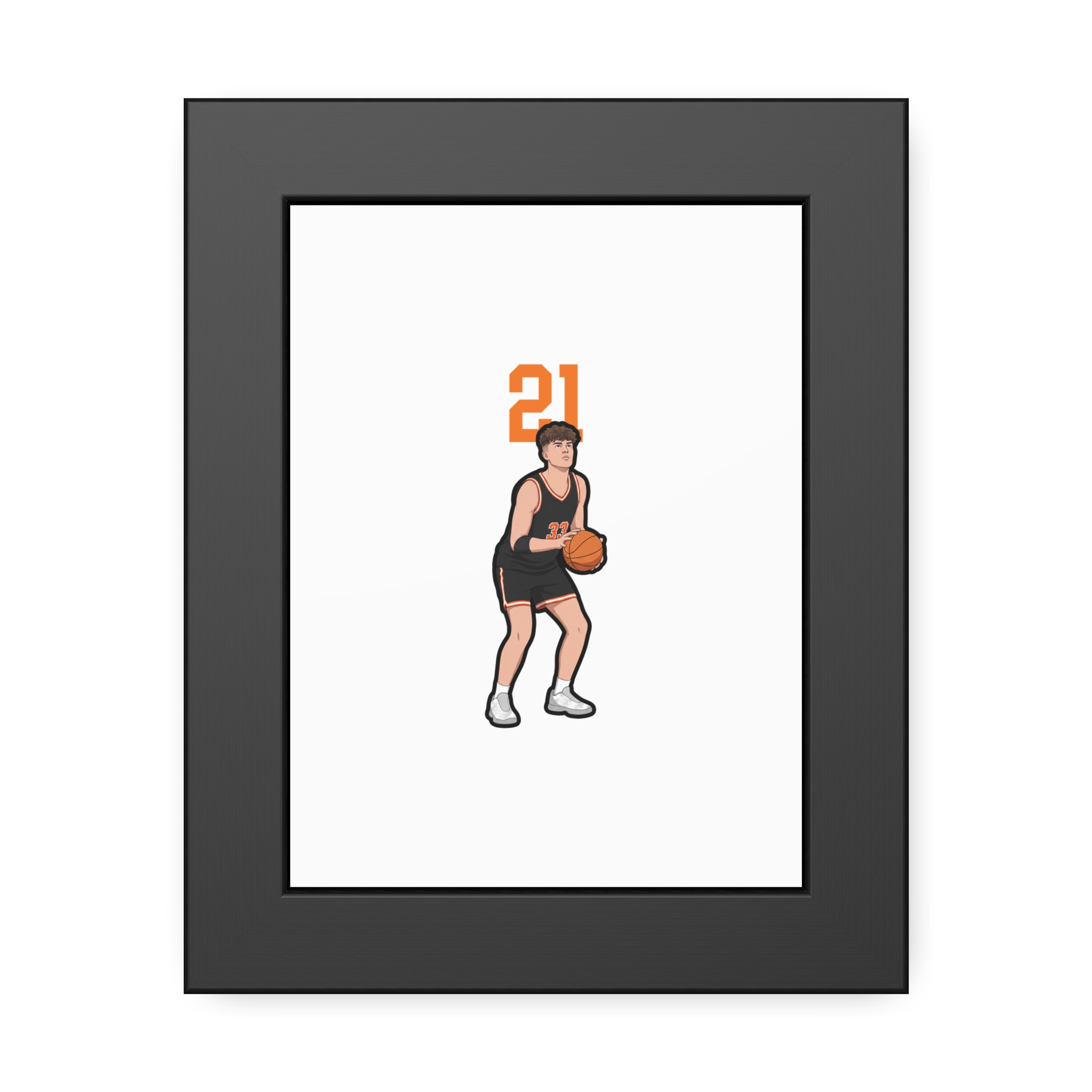 Framed Poster — character_number_top in Black