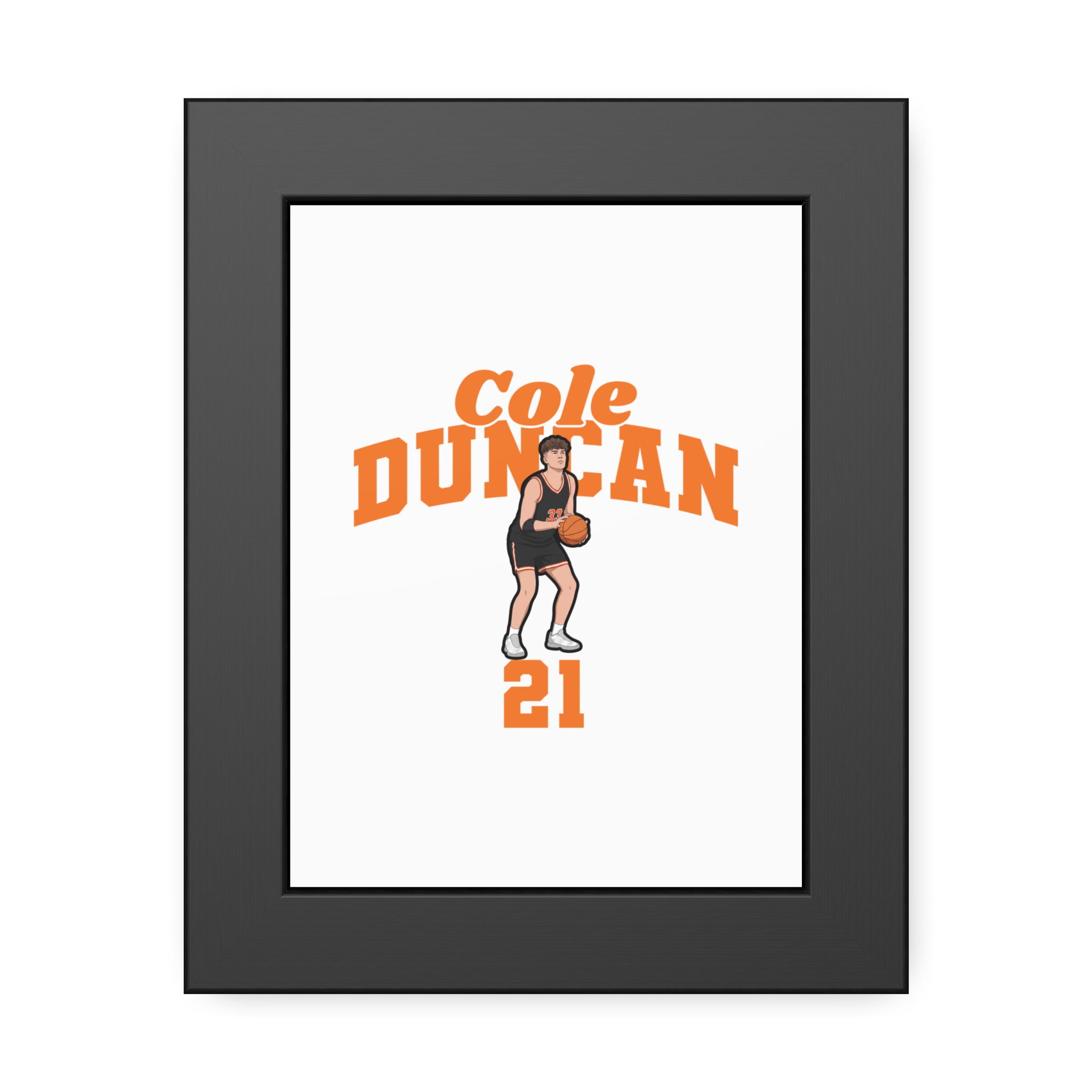 Framed Poster — character_signature_arch in Black