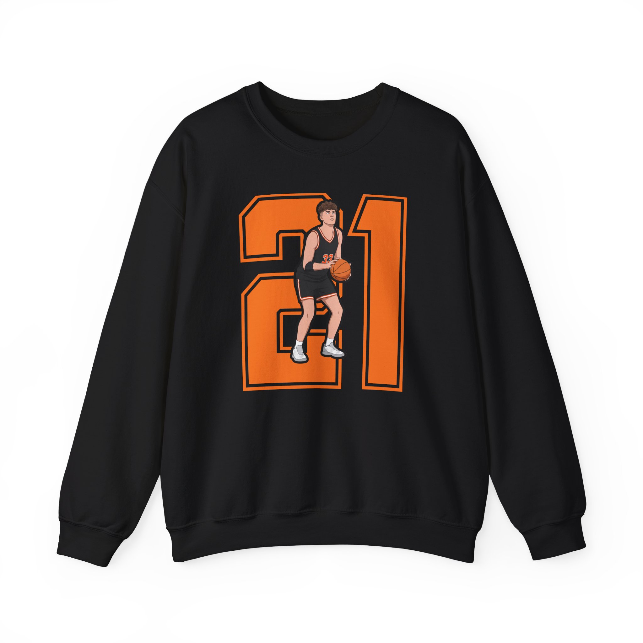 Crewneck Sweatshirt — character_number in Black