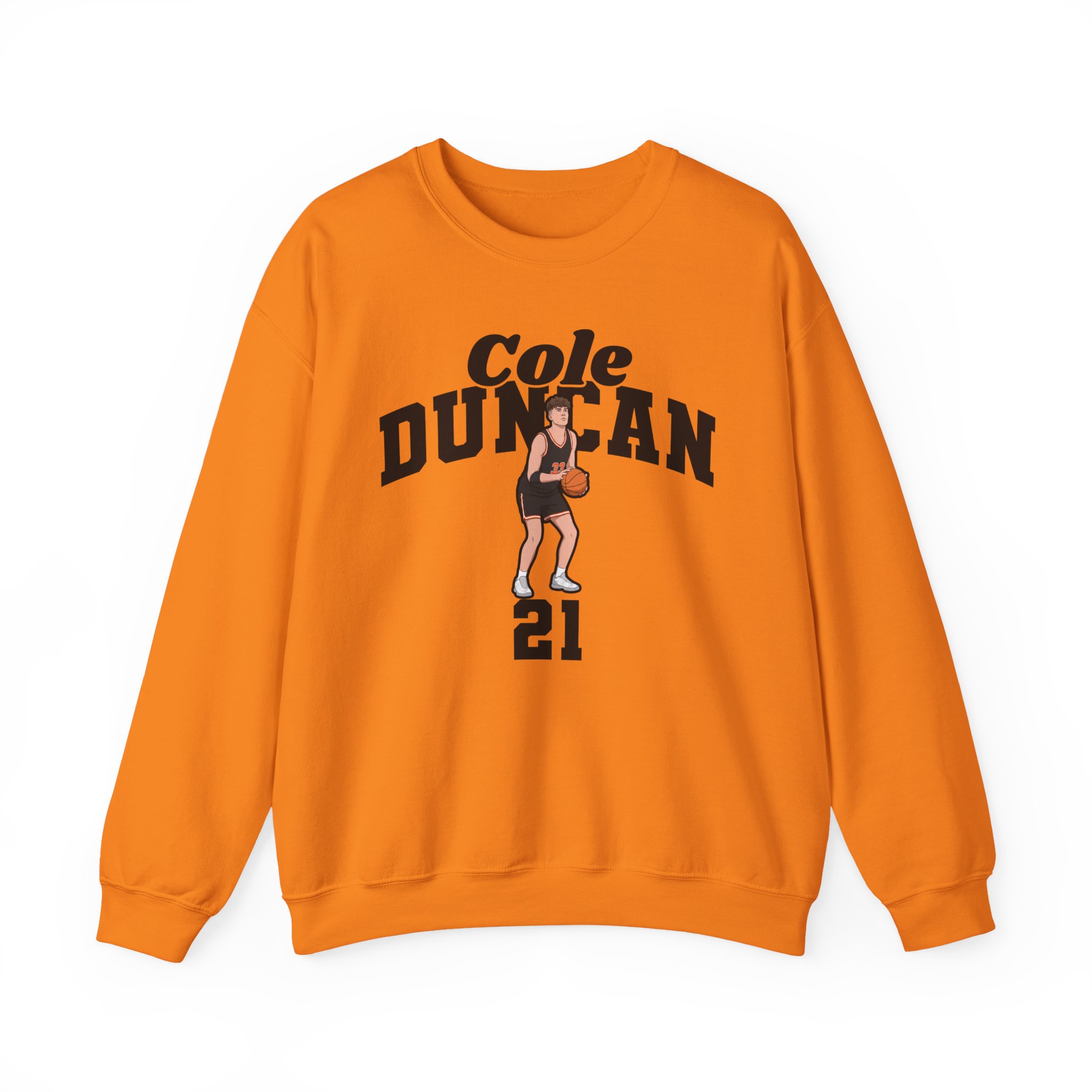 Crewneck Sweatshirt — character_signature_arch in Orange