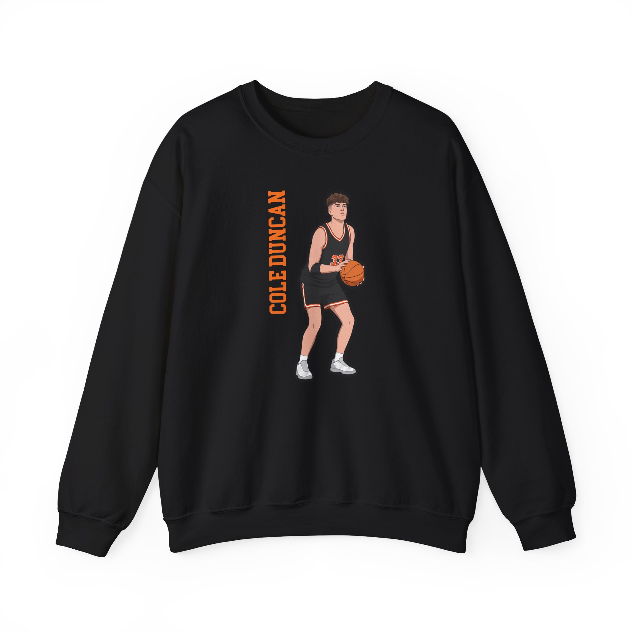 Crewneck Sweatshirt — character_name_vertical in Black
