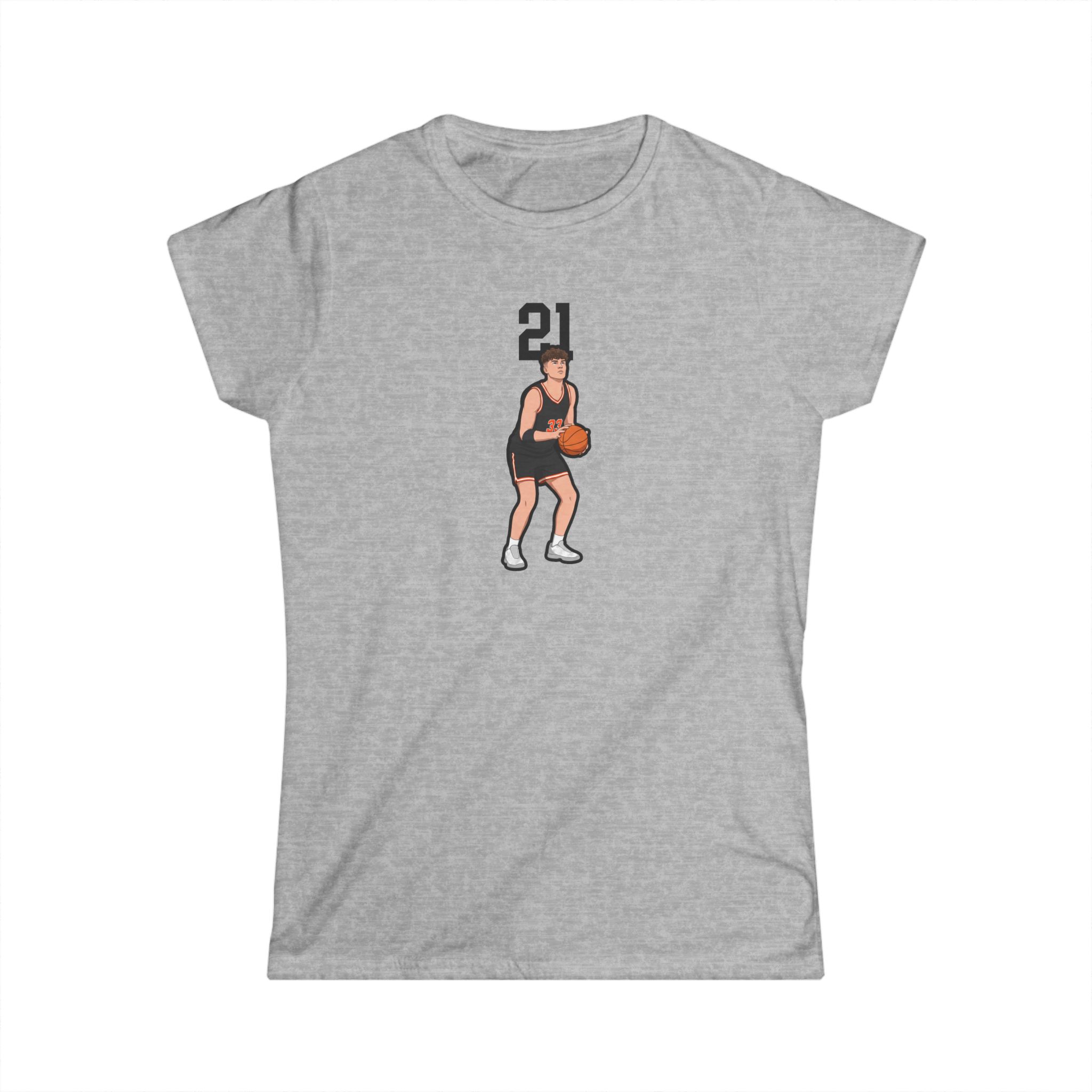 Women's Softstyle Tee — character_number_top in Grey