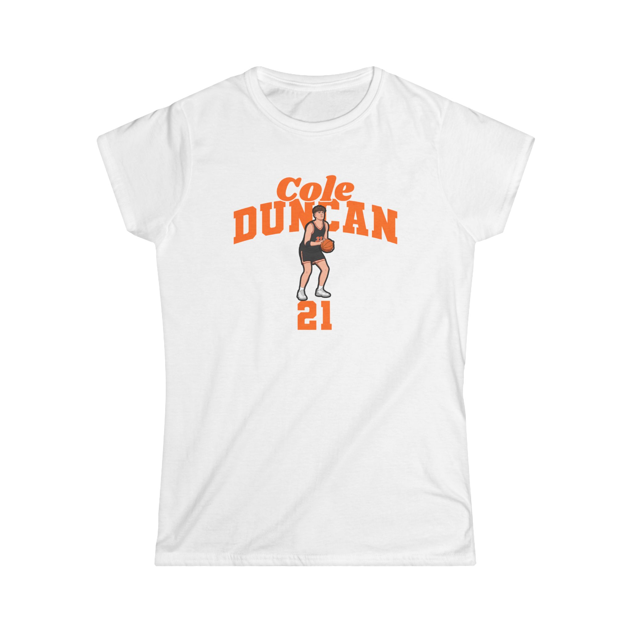 Women's Softstyle Tee — character_signature_arch in White