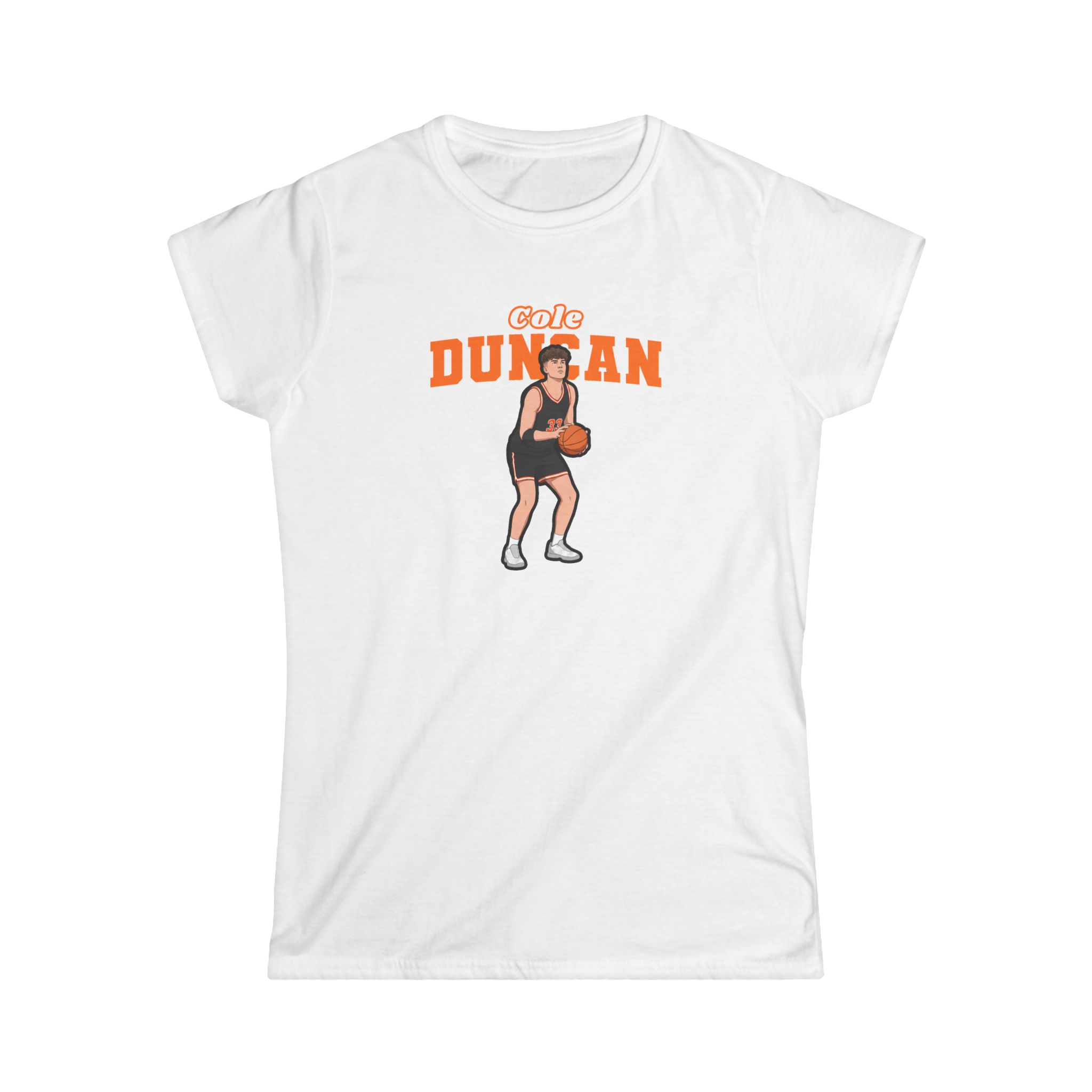 Women's Softstyle Tee — character_name_arch in White