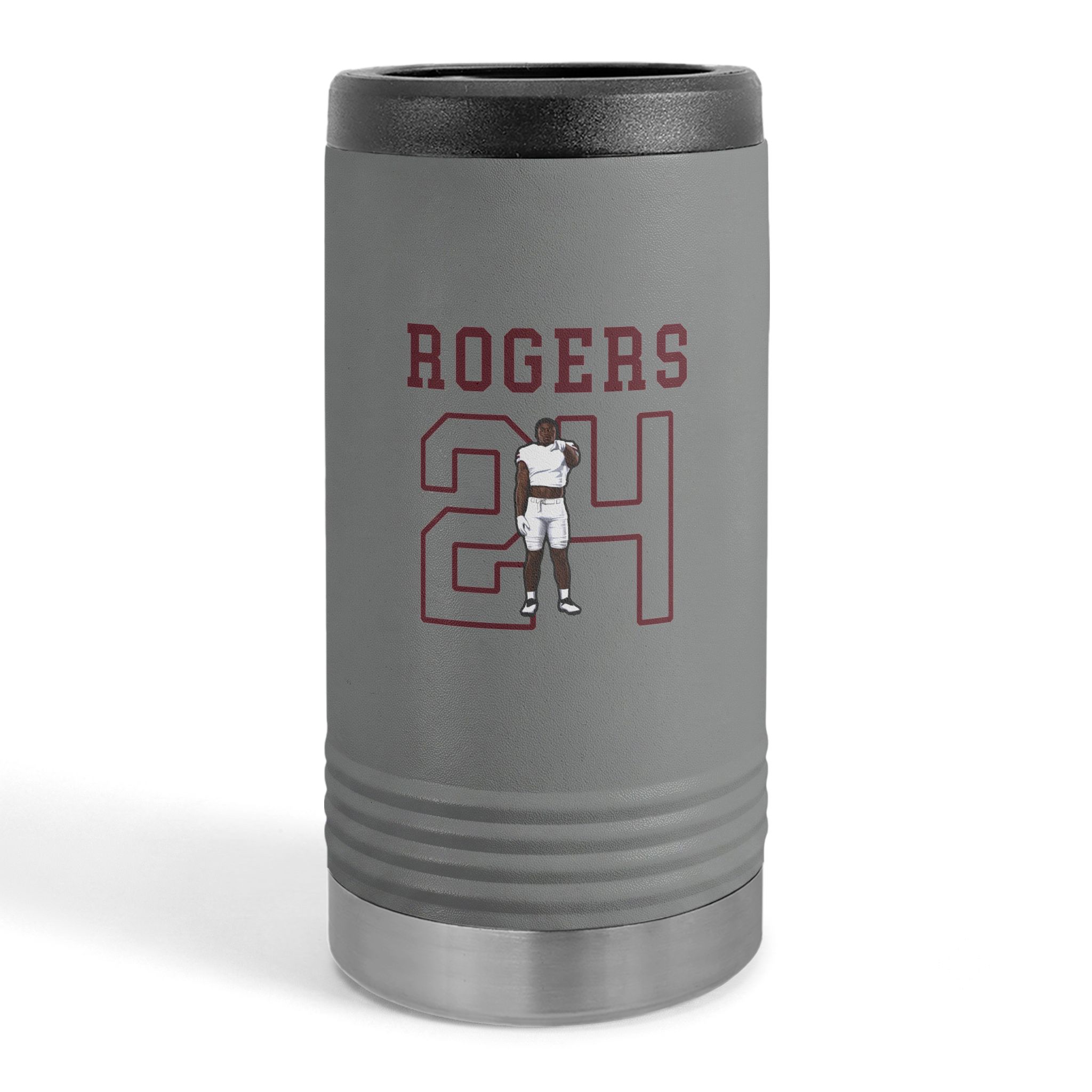 Slim Stainless Can Cooler — character_shirsey in Grey