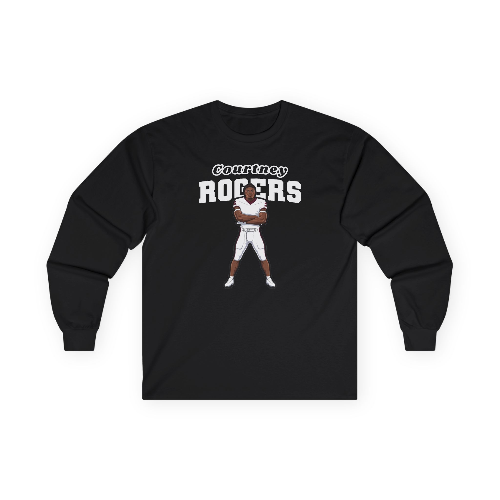 Long Sleeve Tee — character_name_arch in Black