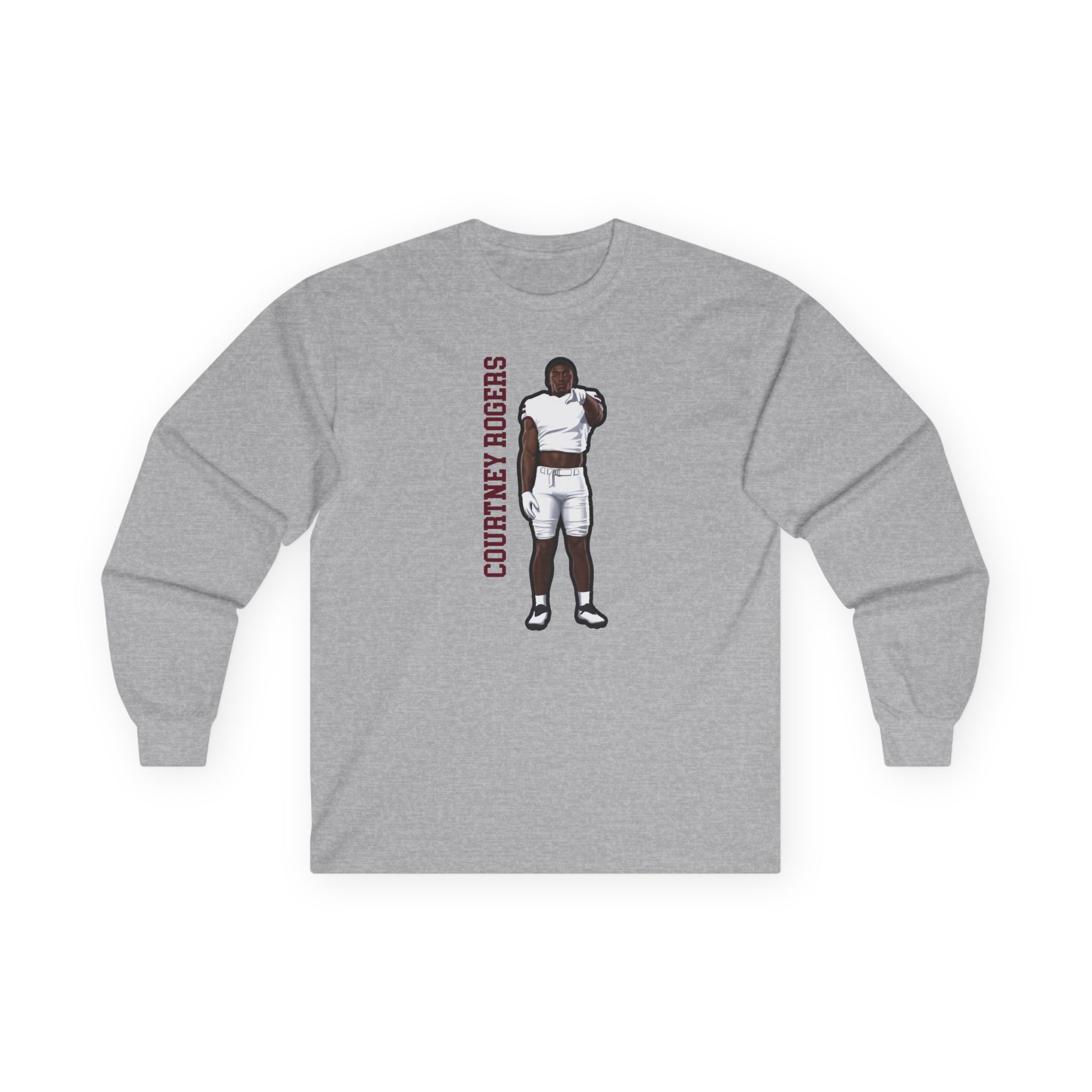 Long Sleeve Tee — character_name_vertical in Grey