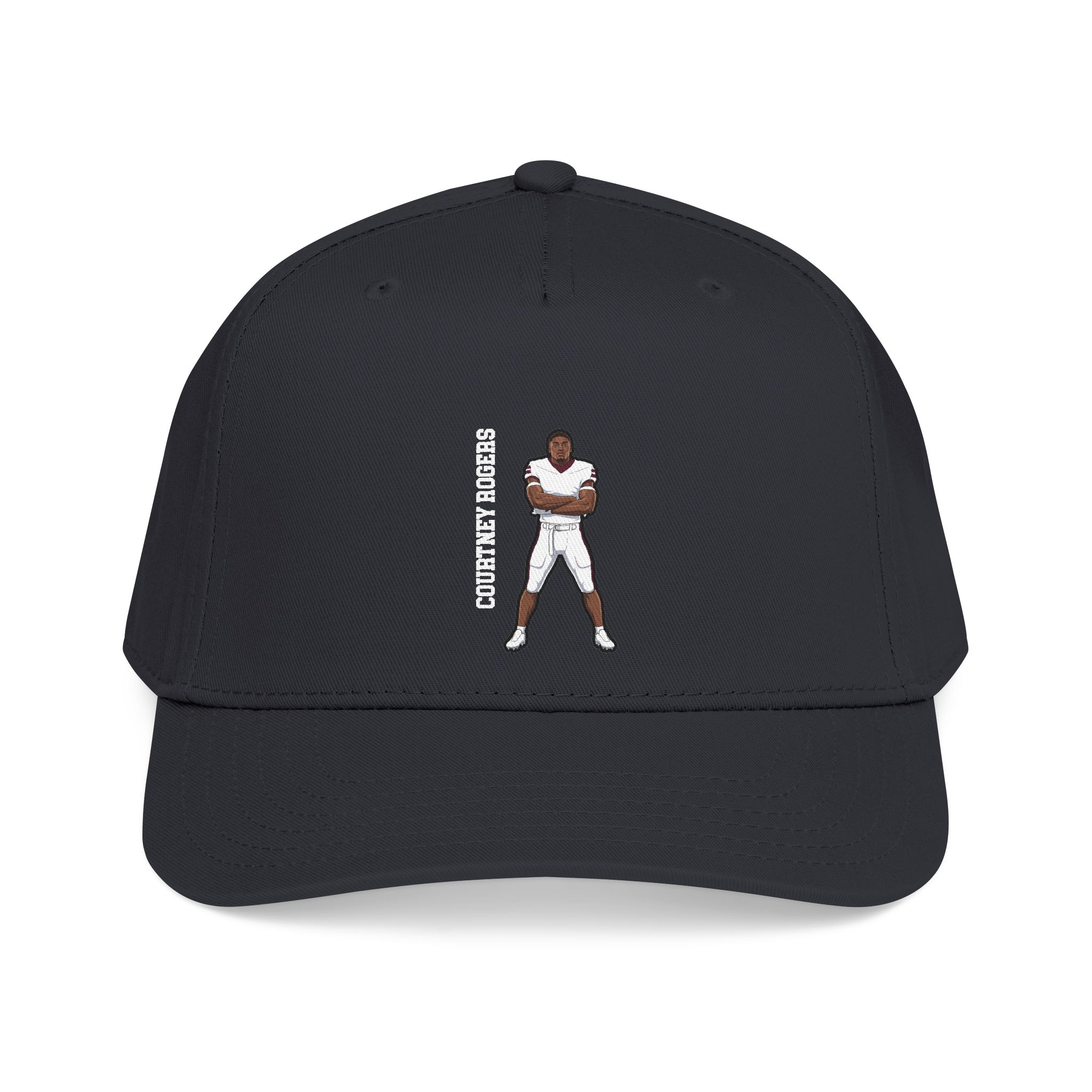 Baseball Cap — character_name_vertical in Black