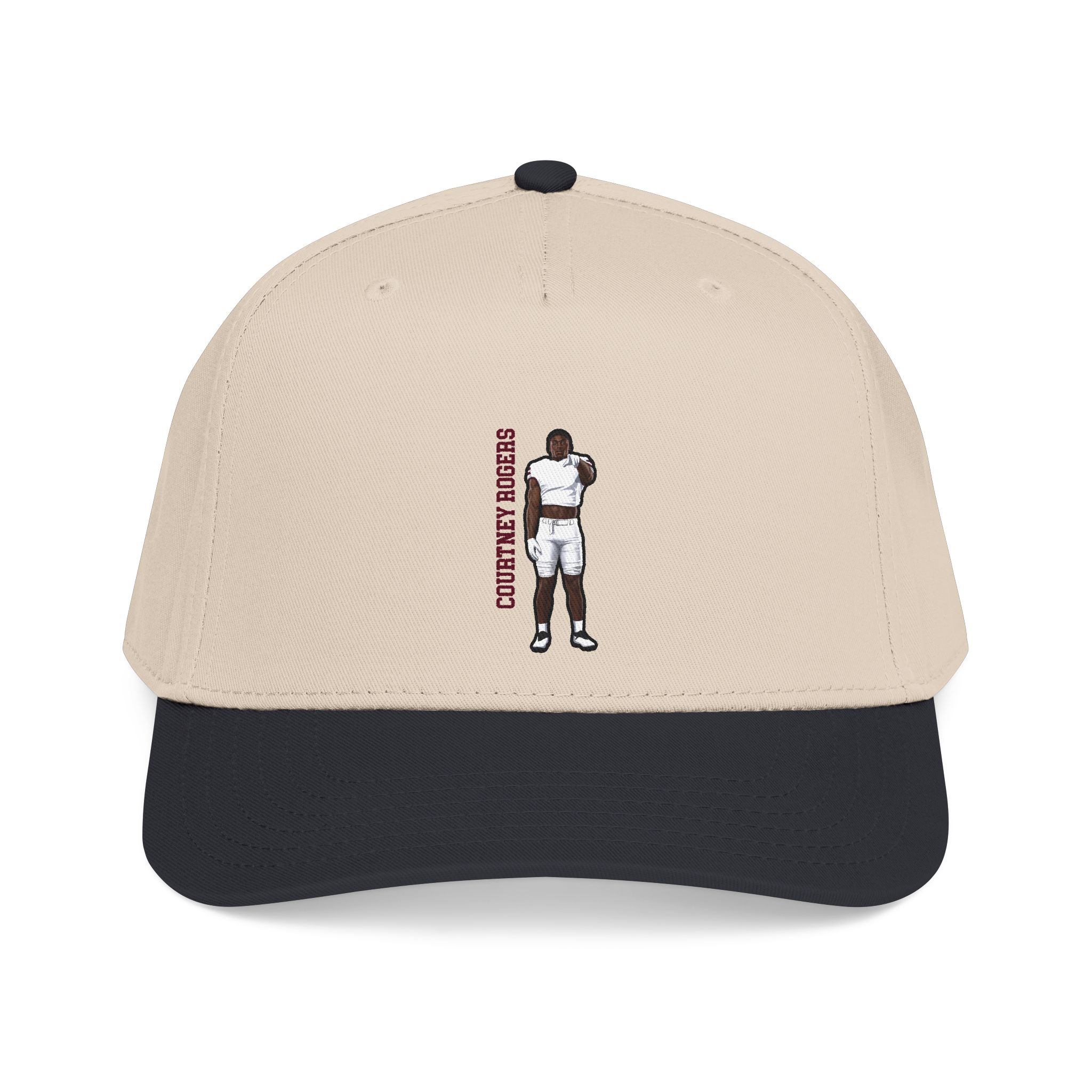 Baseball Cap — character_name_vertical in Black / Natural