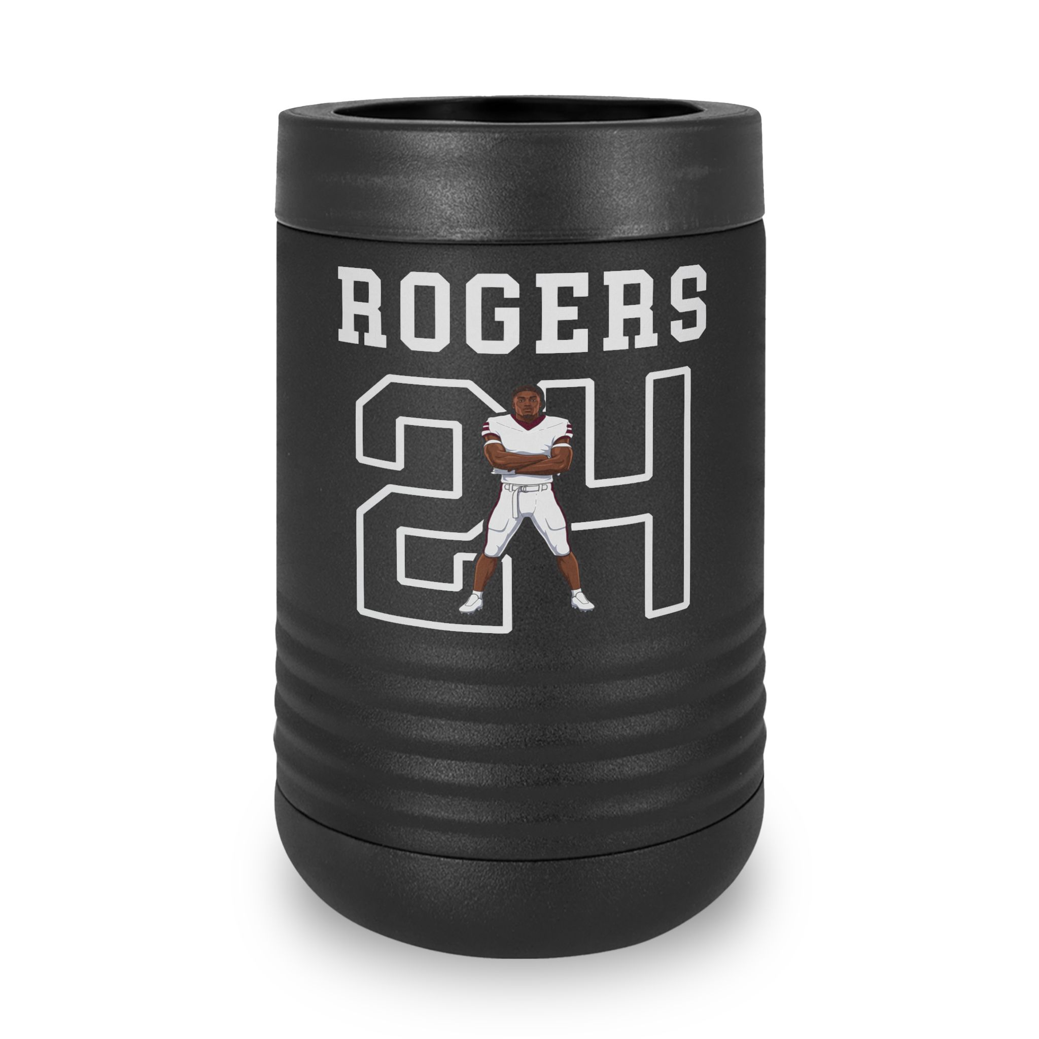 Stainless Can Cooler — character_shirsey in Black
