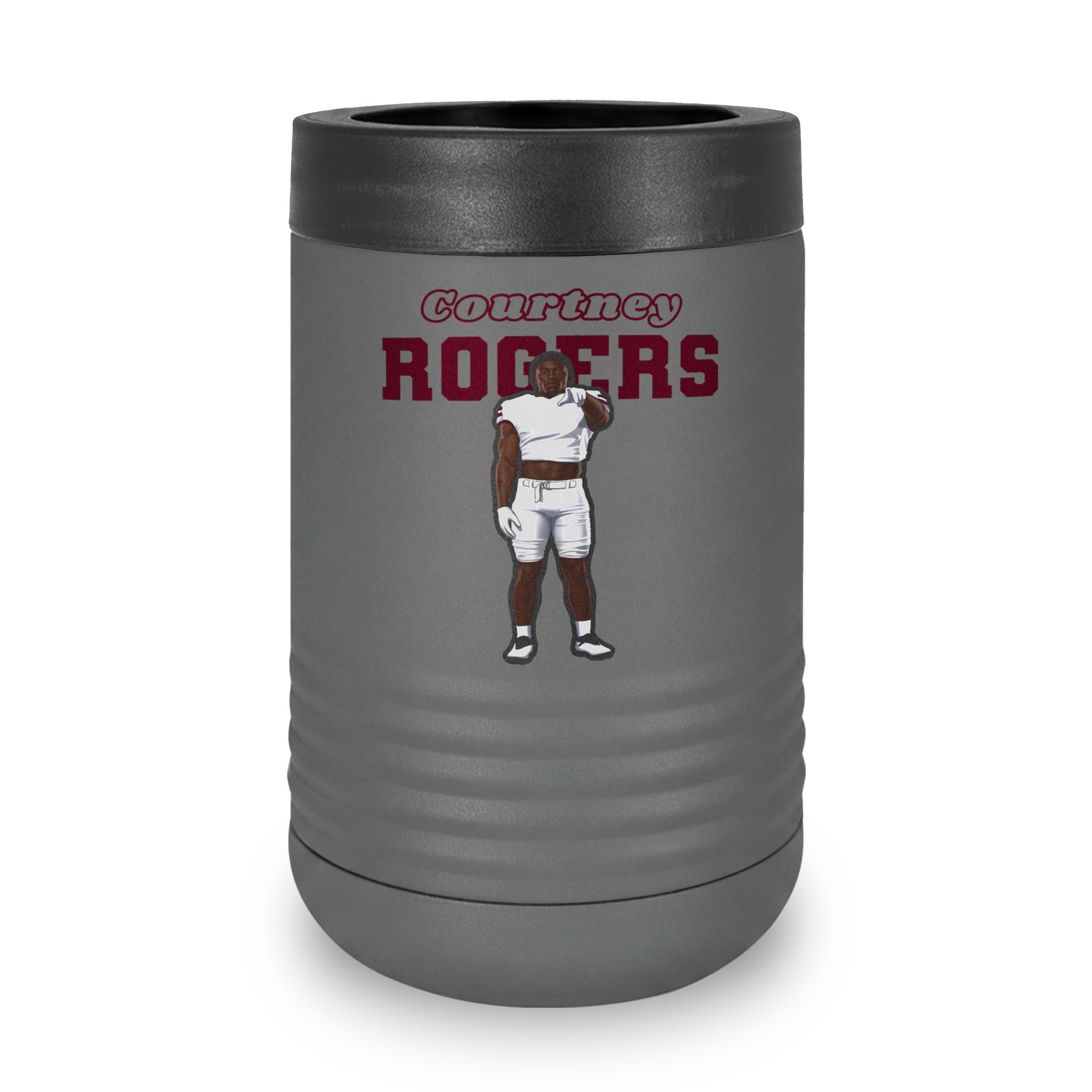 Stainless Can Cooler — character_name_arch in Grey