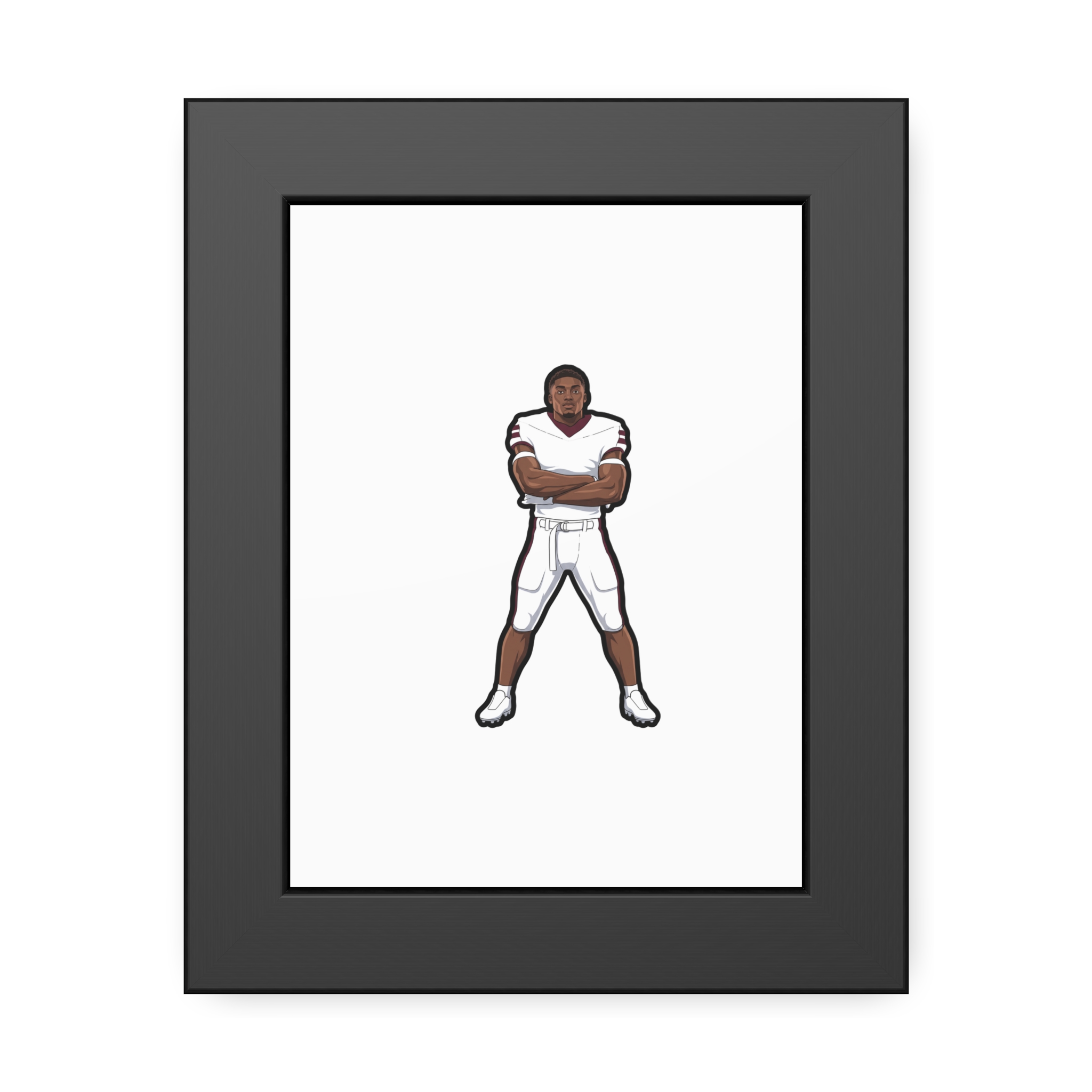 Framed Poster — character_name_vertical in Black