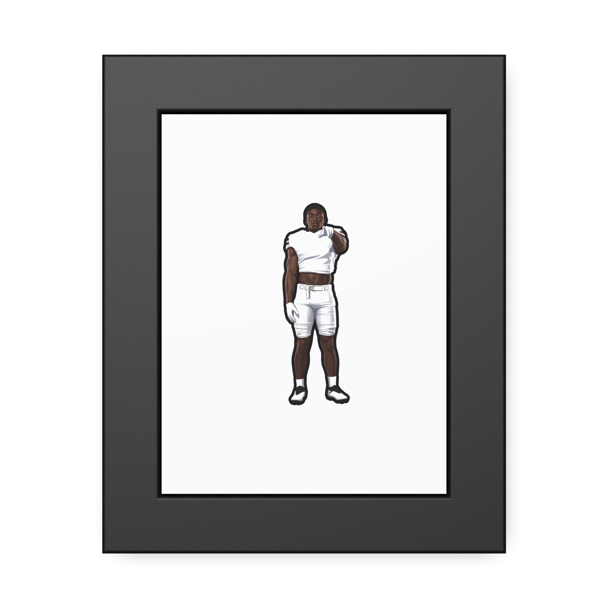 Framed Poster — character_name_vertical in Black