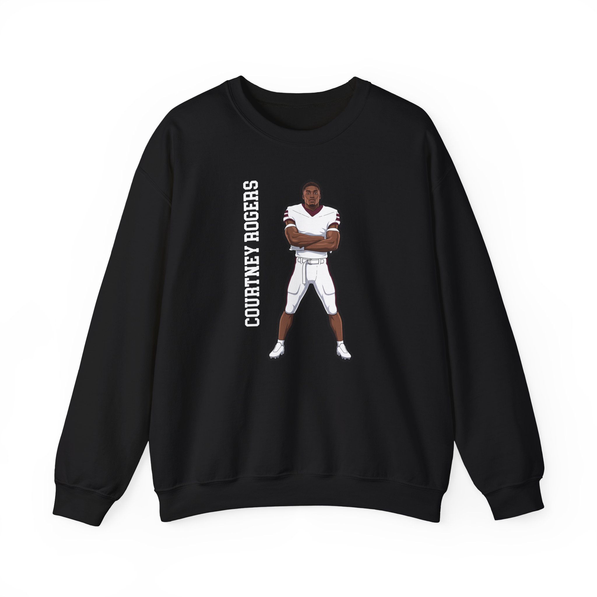 Crewneck Sweatshirt — character_name_vertical in Black