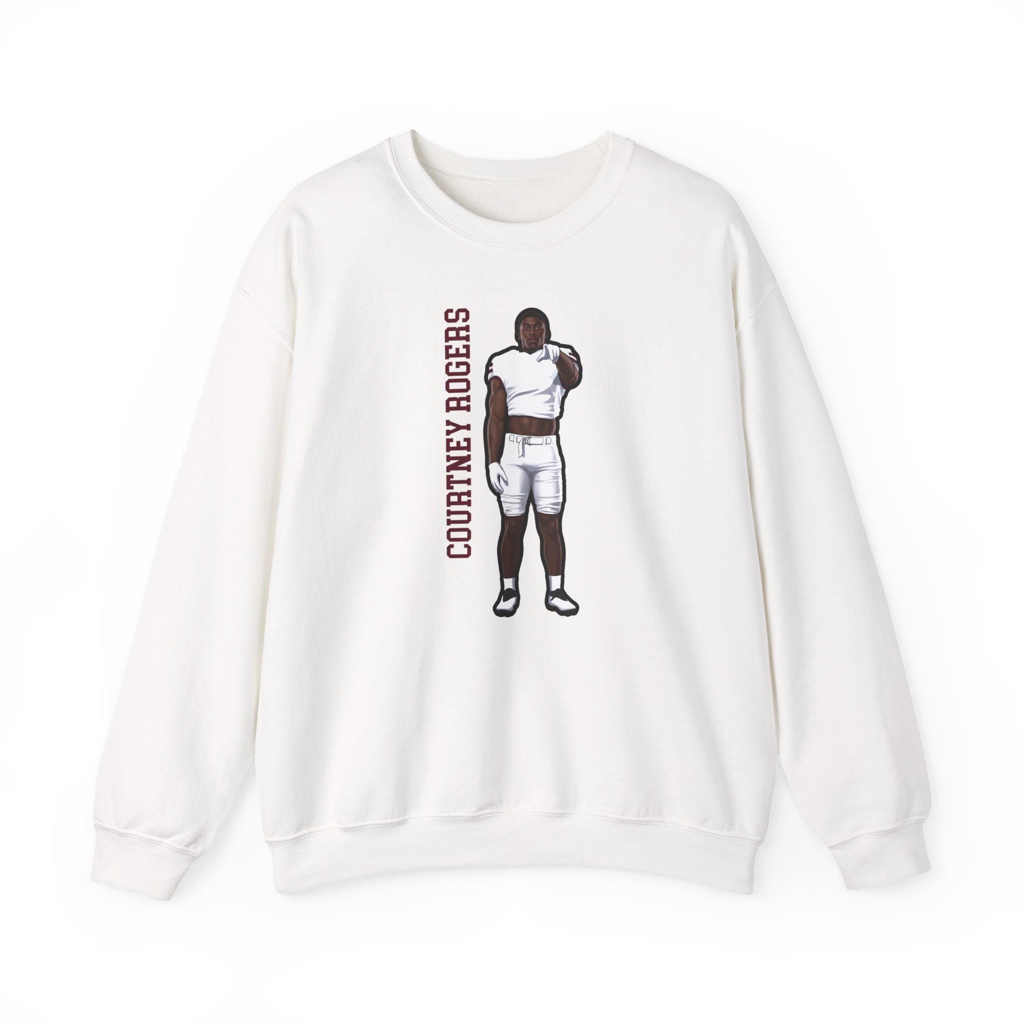 Crewneck Sweatshirt — character_name_vertical in White