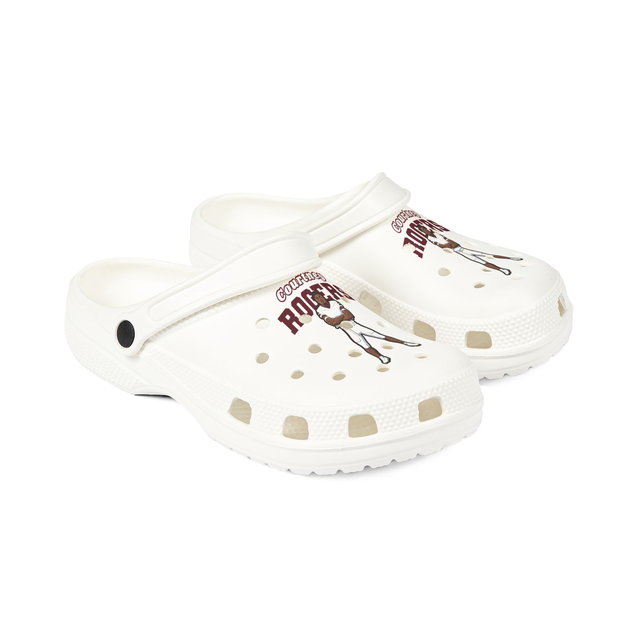 Rubber Clogs — character_name_arch in White