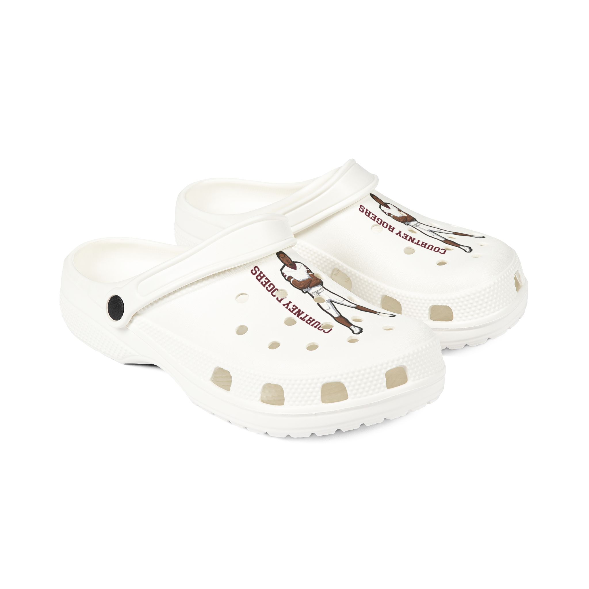 Rubber Clogs — character_name_vertical in White