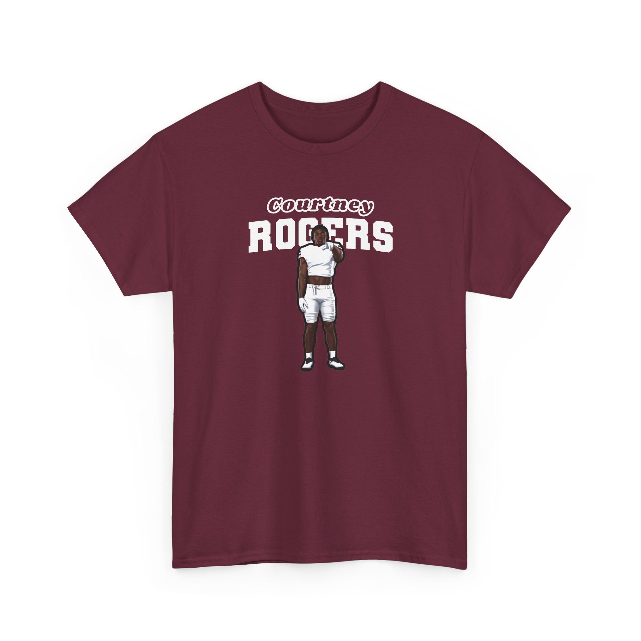 Tee — character_name_arch in Maroon