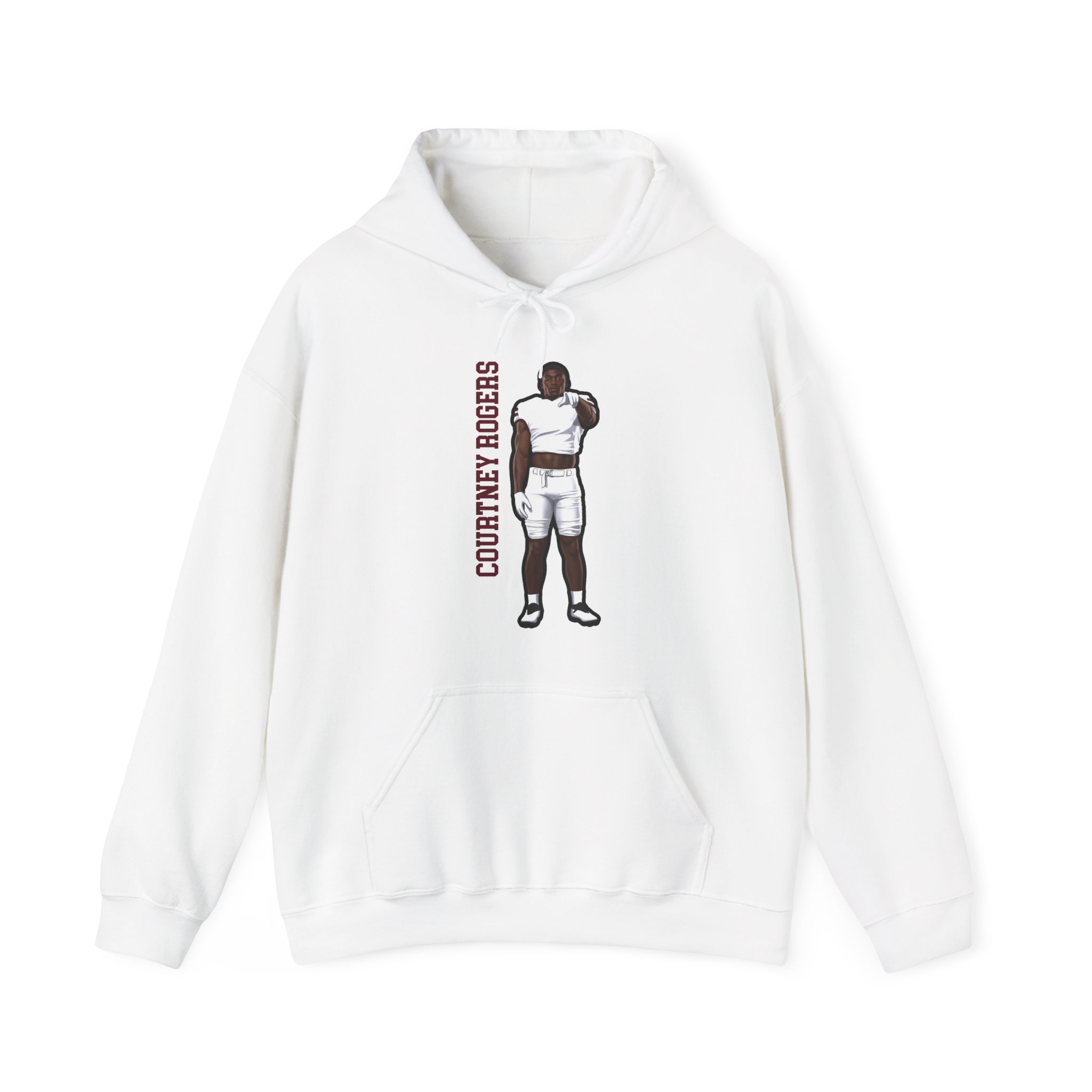 Hoodie — character_name_vertical in White