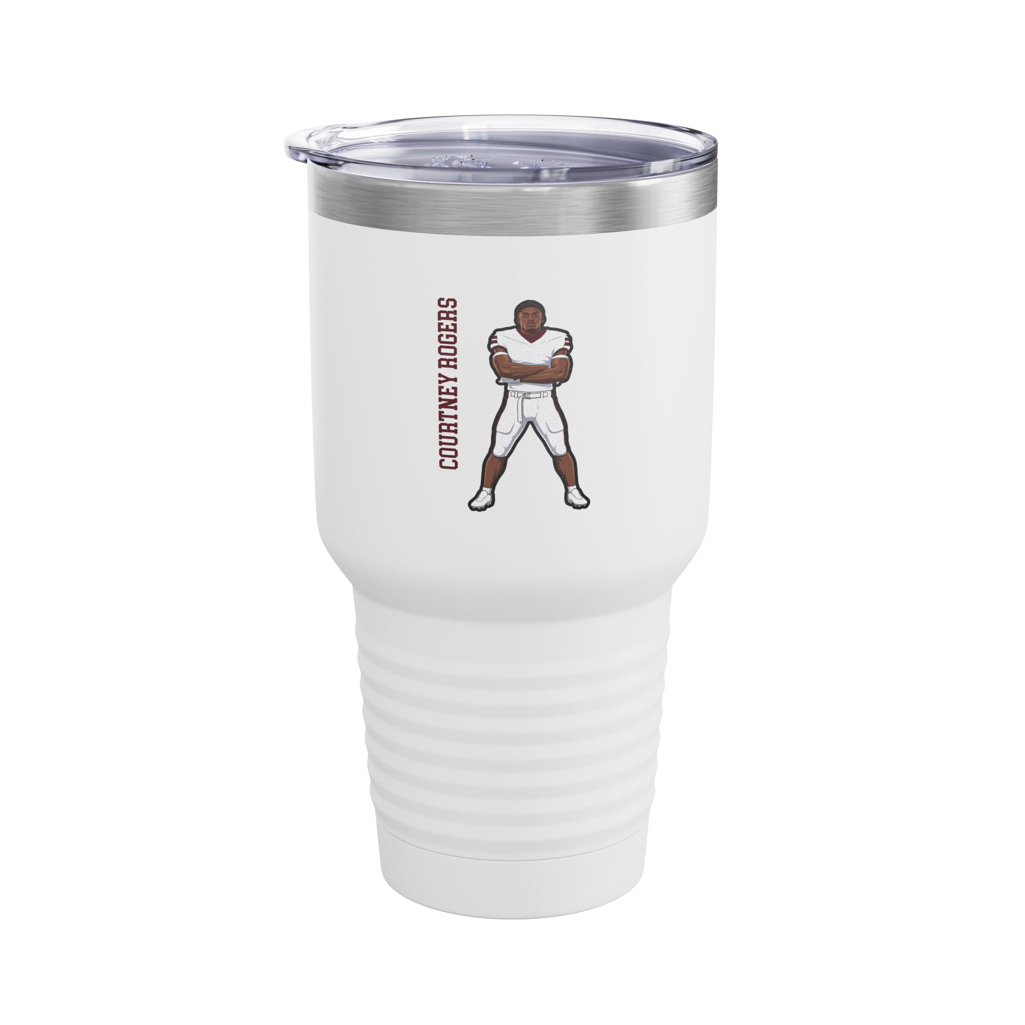 30oz Tumbler — character_name_vertical in White