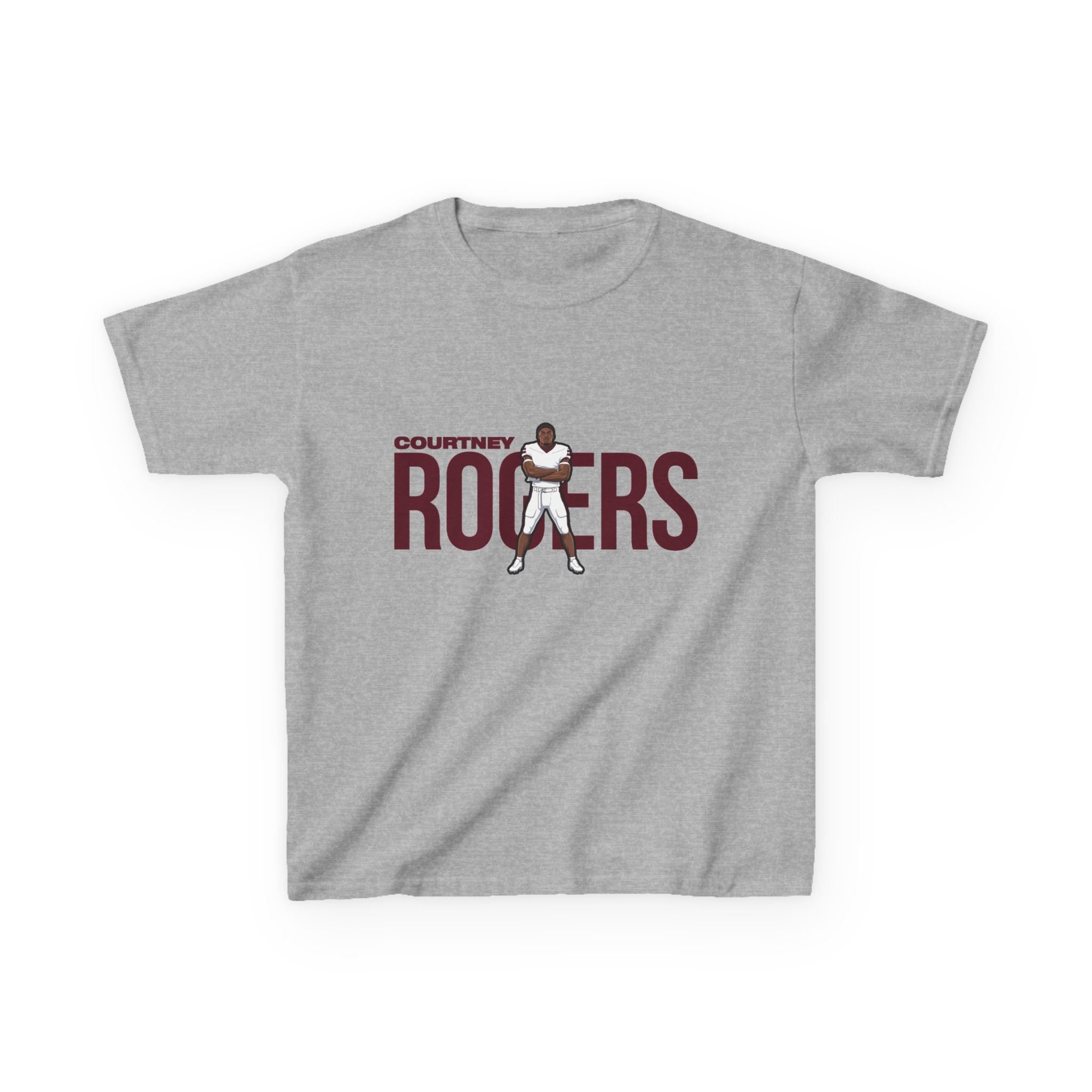 Youth Tee — character_player_name in Grey