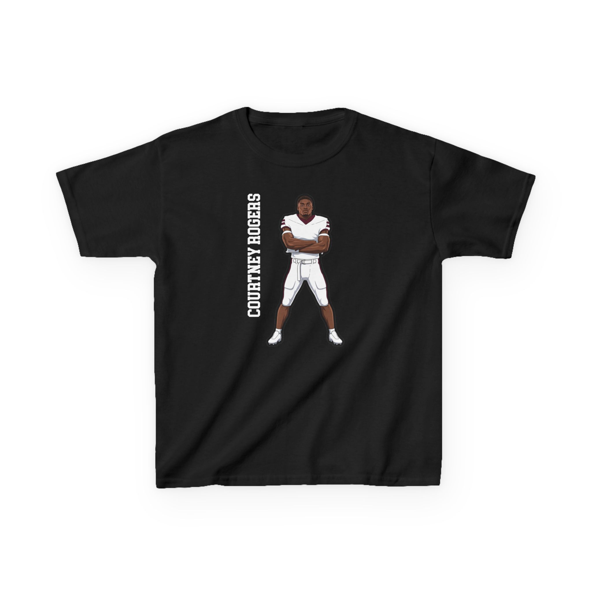 Youth Tee — character_name_vertical in Black