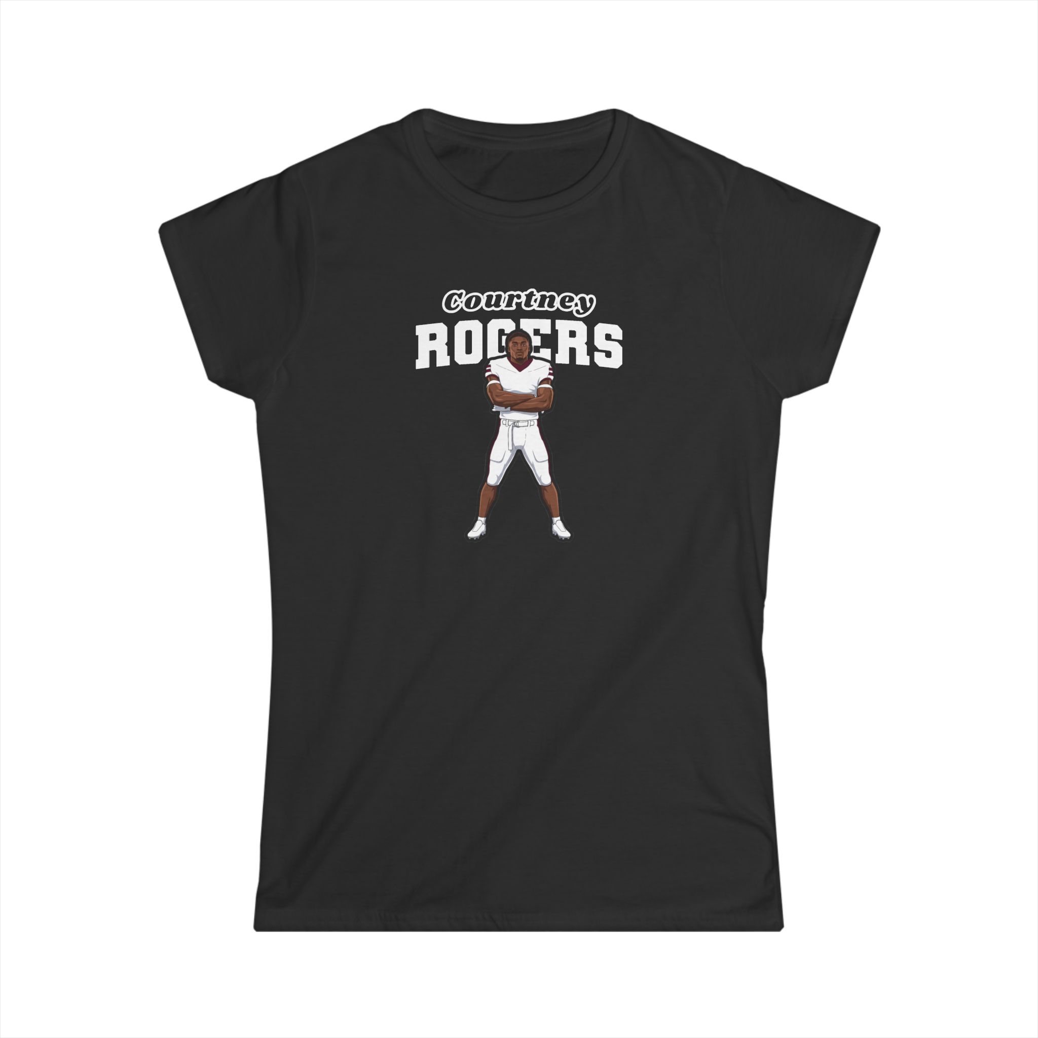 Women's Softstyle Tee — character_name_arch in Black