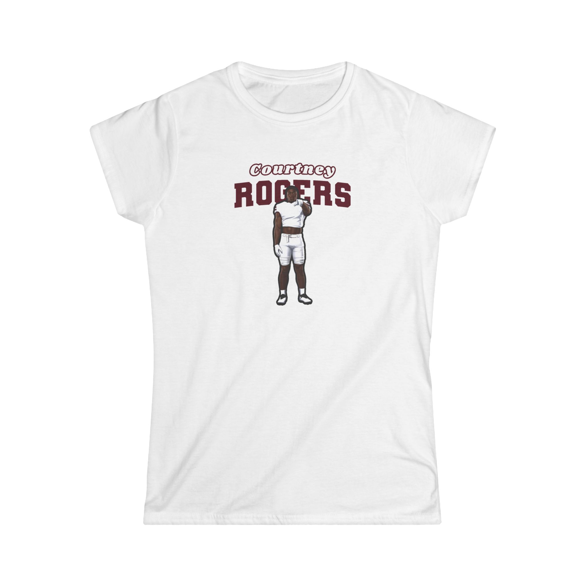 Women's Softstyle Tee — character_name_arch in White
