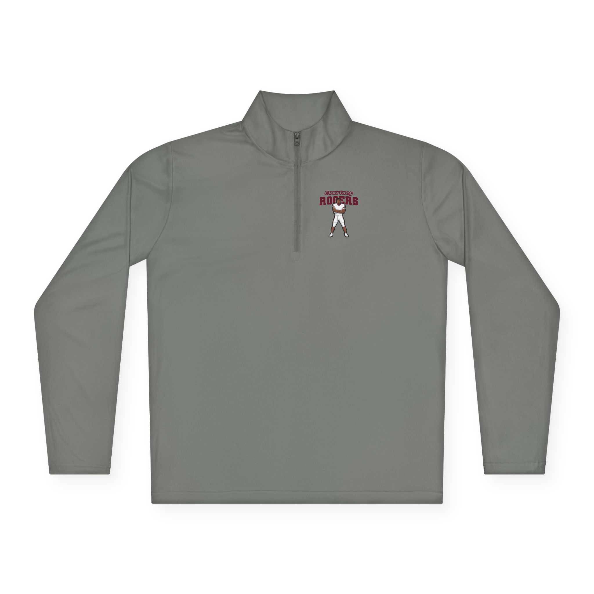 Q-Zip Pullover — character_name_arch in Grey