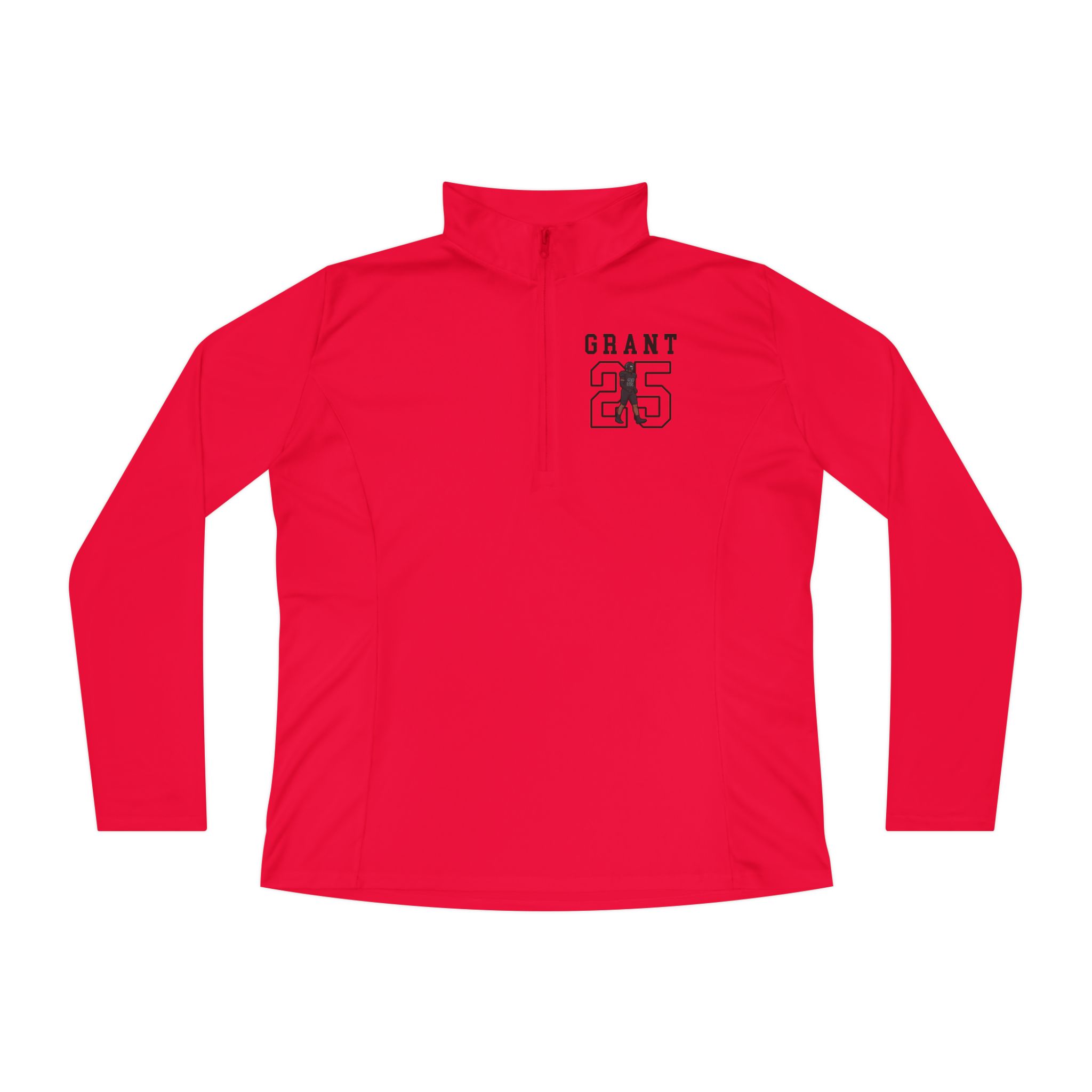 Women's Q-Zip Pullover — character_shirsey in Red