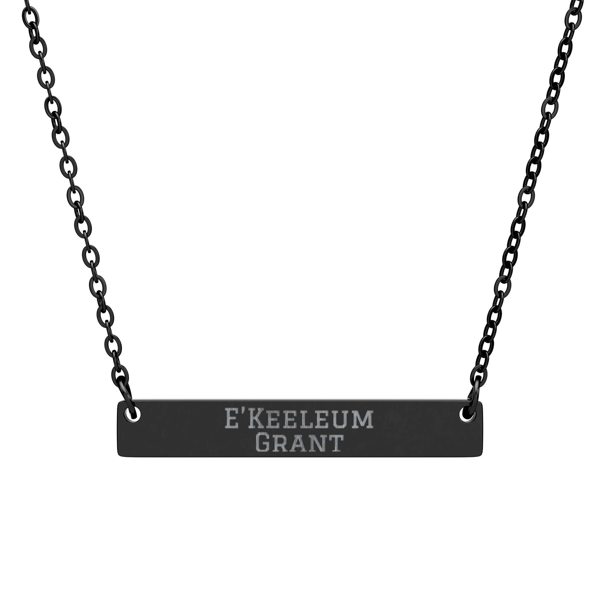Engraved Bar Necklace — Classic in Black