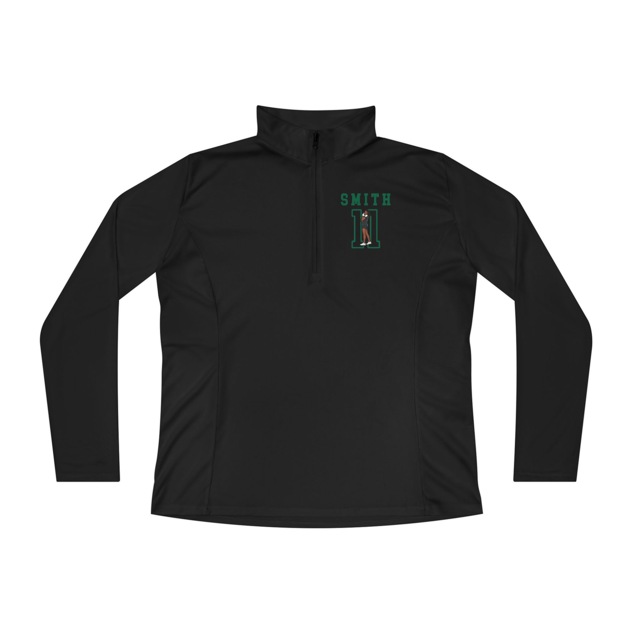 Women's Q-Zip Pullover — character_shirsey in Black
