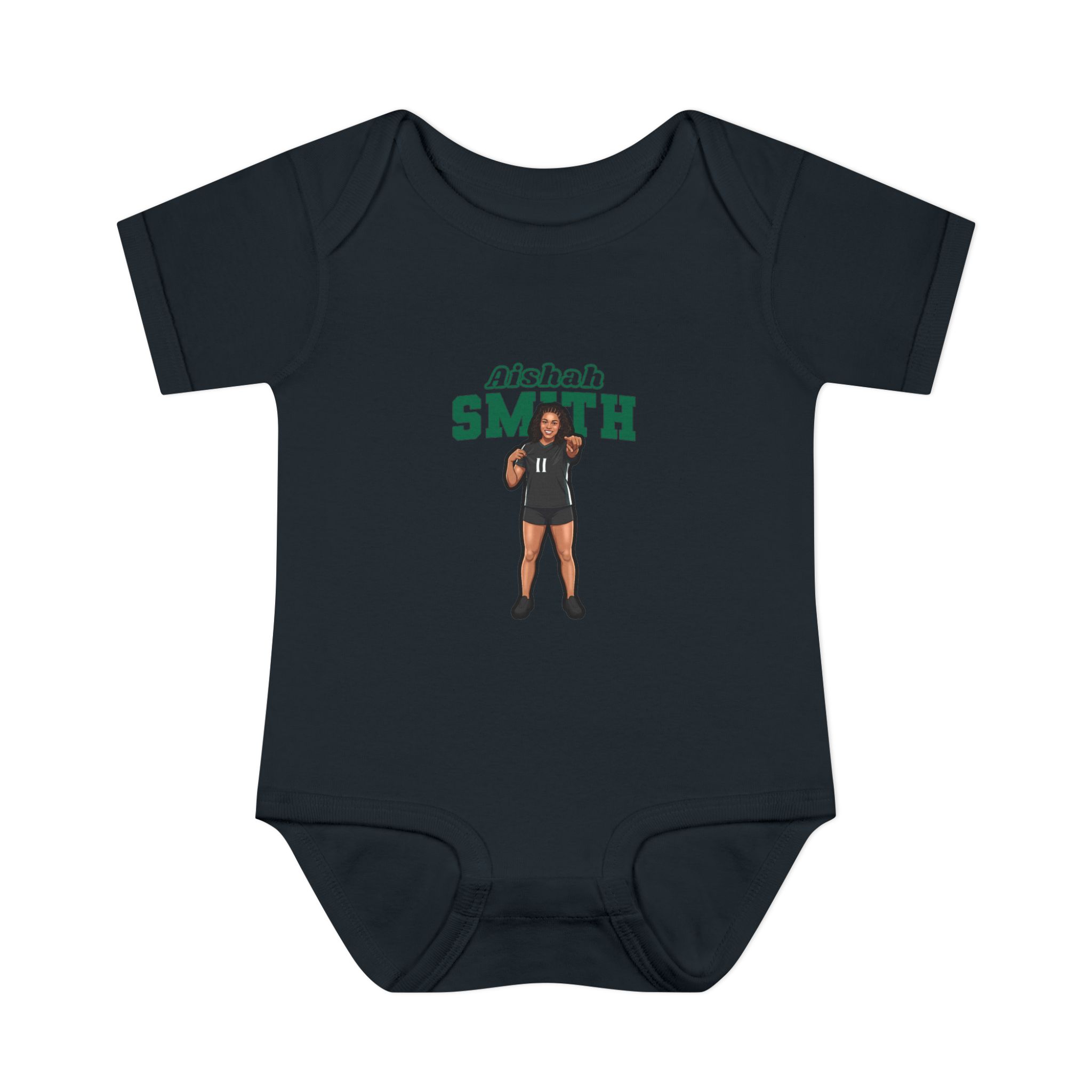 Baby Onesie — character_name_arch in Black