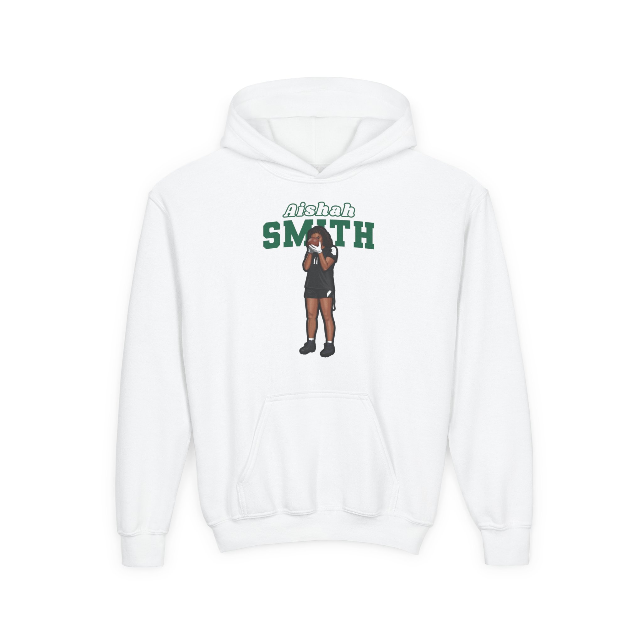 Youth Hoodie — character_name_arch in White