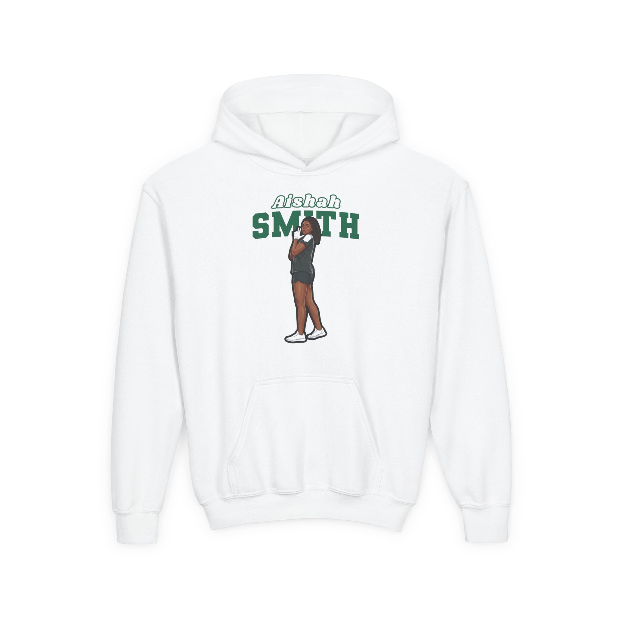 Youth Hoodie — character_name_arch in White