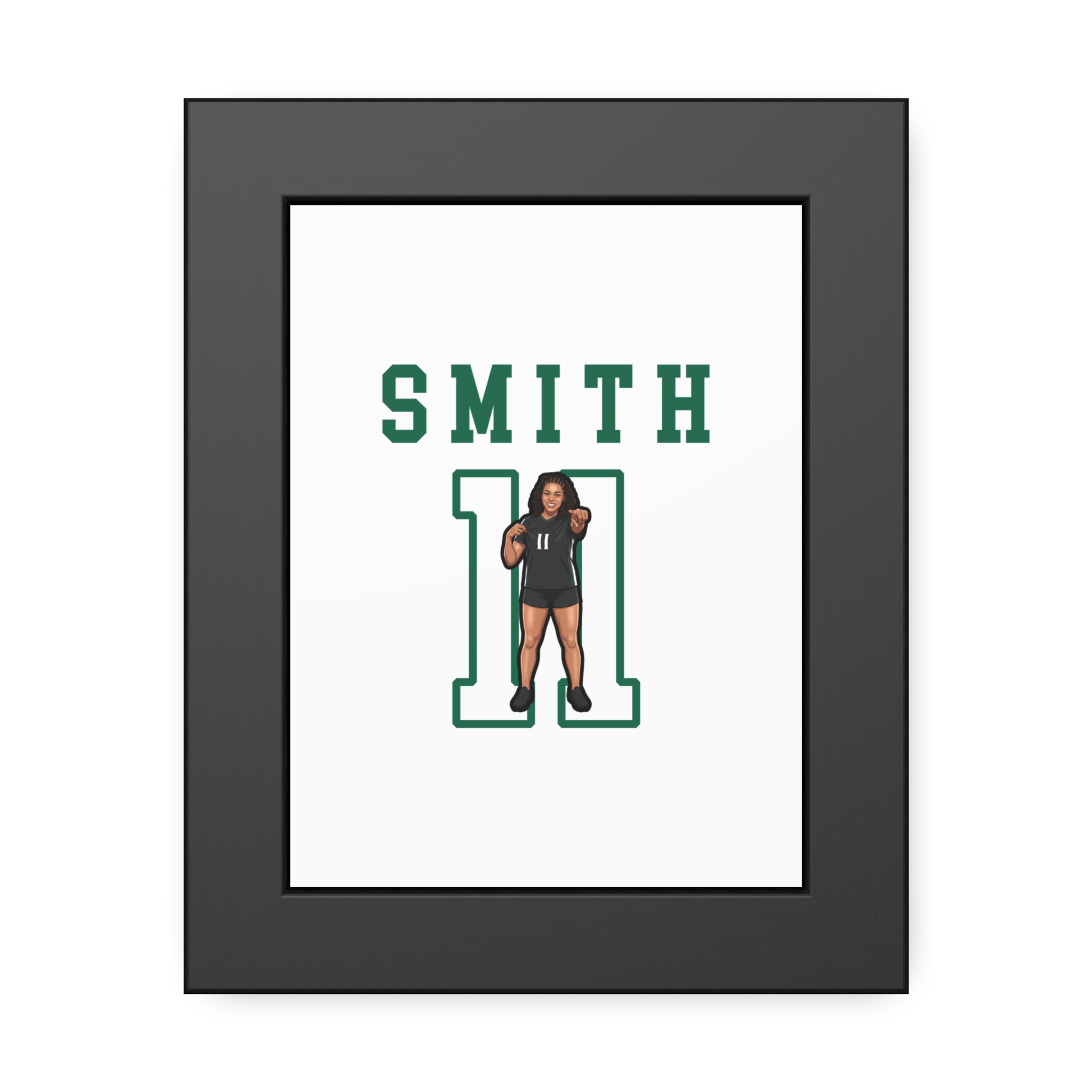 Framed Poster — character_shirsey in Black