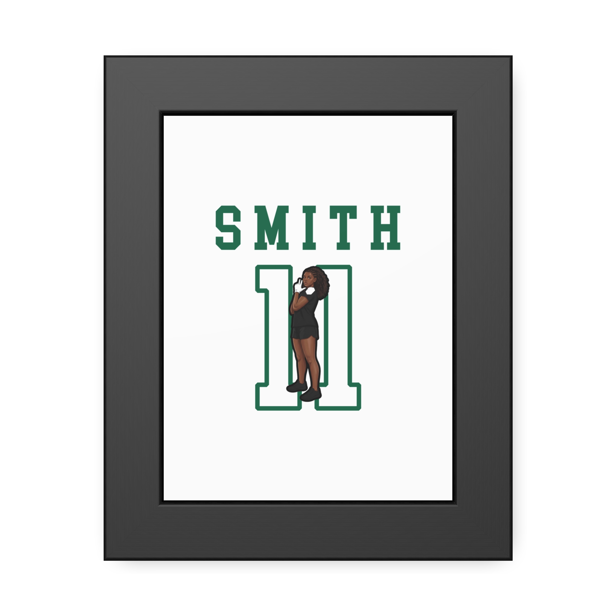 Framed Poster — character_shirsey in Black